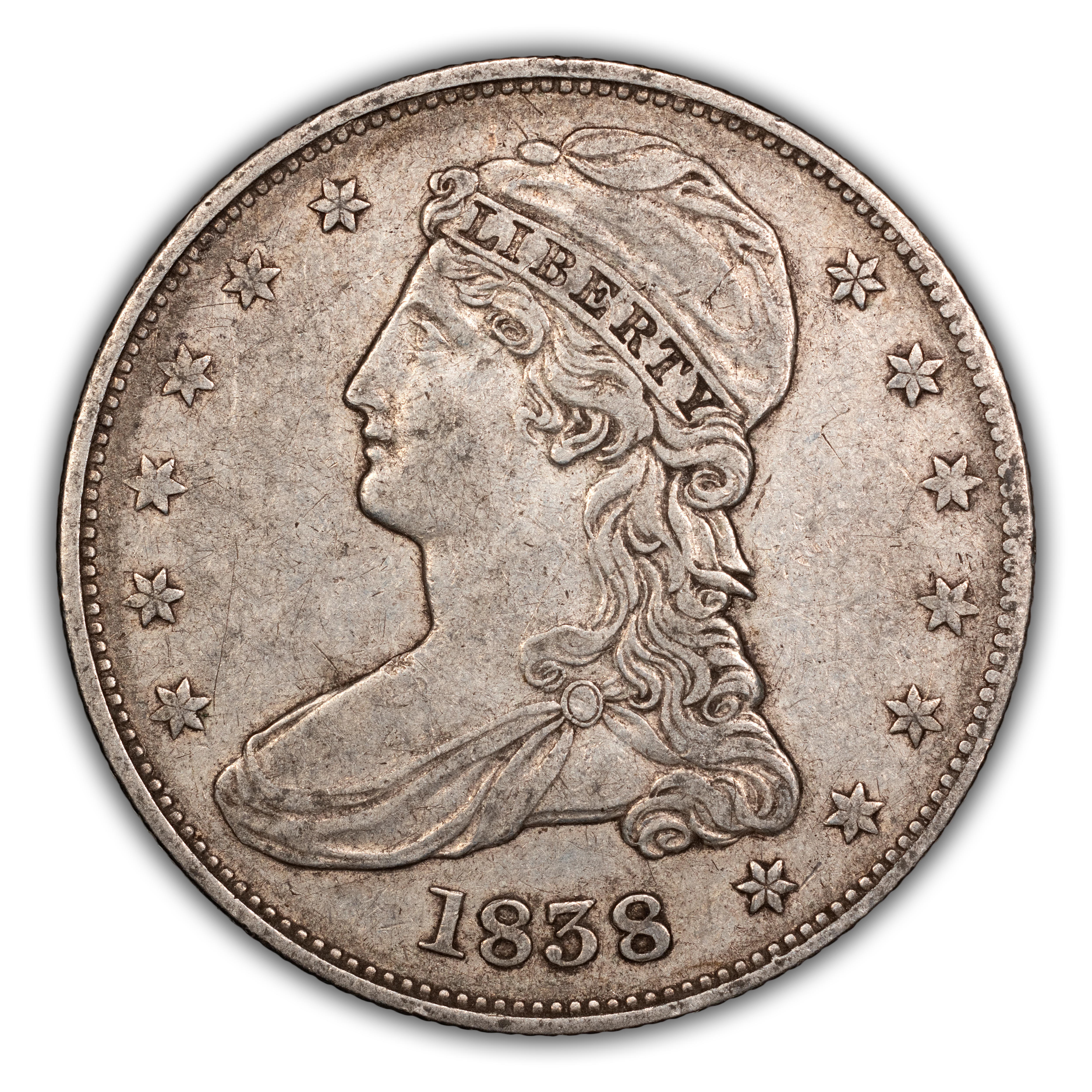 1838 50c Reeded Edge, GR-1 MS thumbnail 2