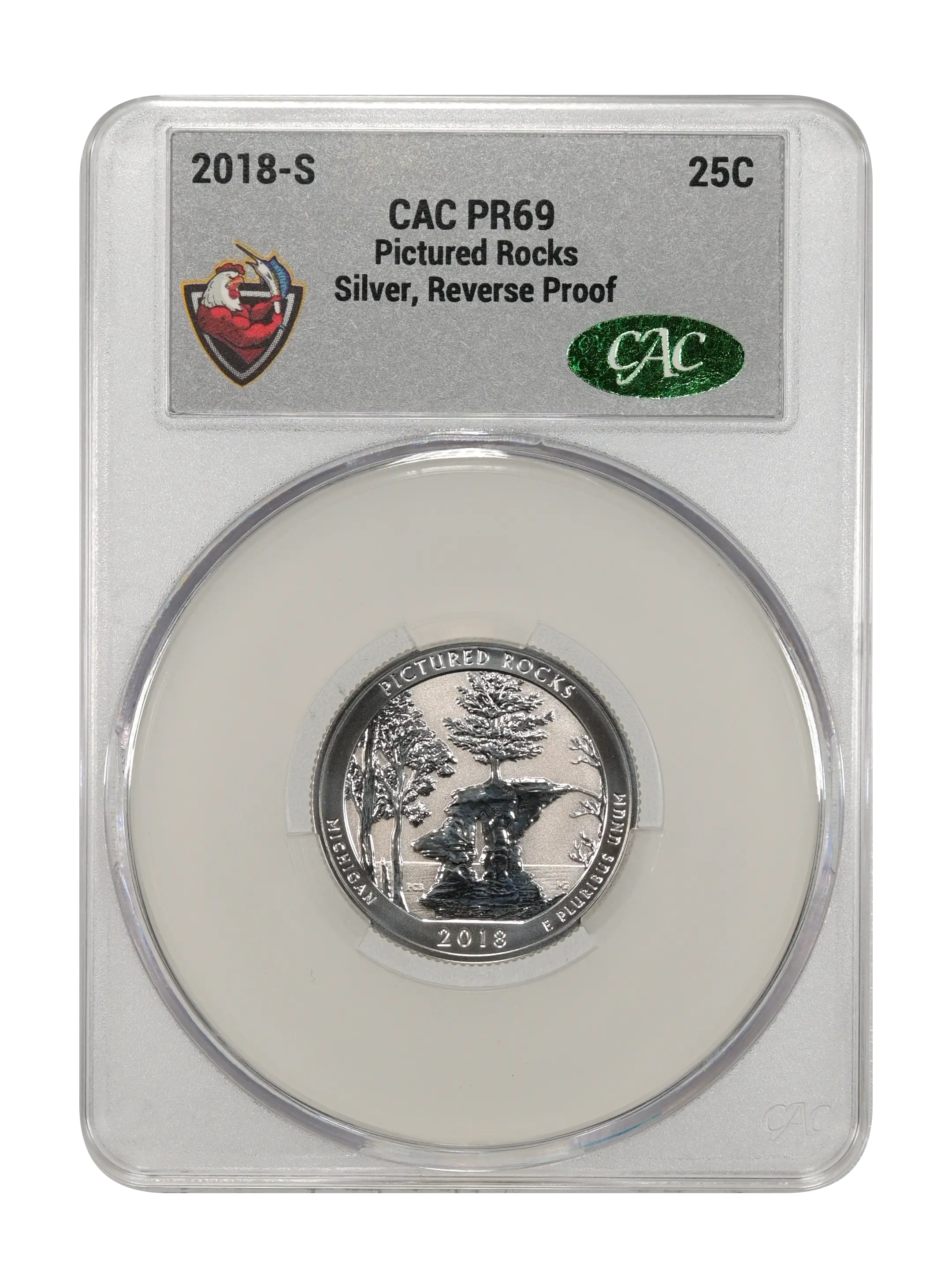 2018-S 25c Pictured Rocks, Silver, Reverse Proof PR thumbnail 6