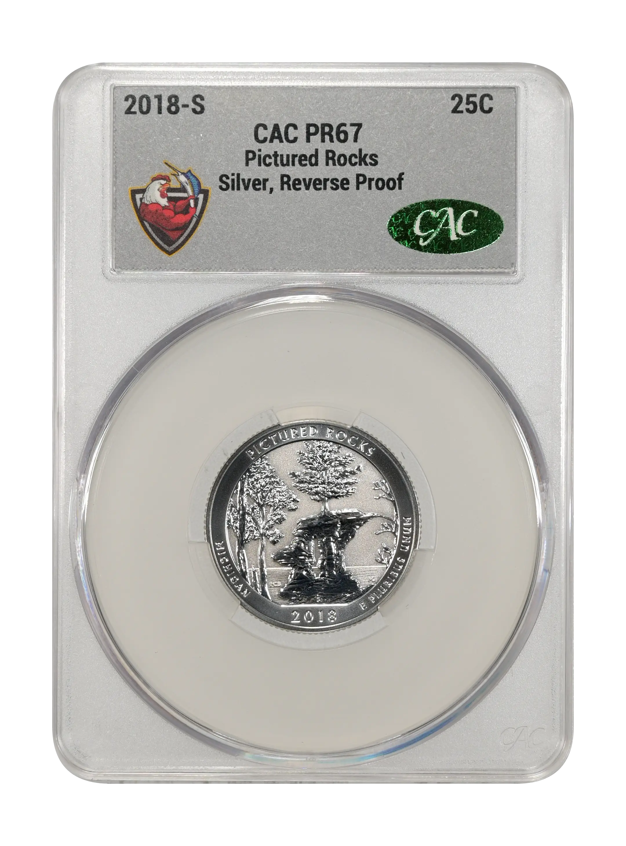 2018-S 25c Pictured Rocks, Silver, Reverse Proof PR thumbnail 7