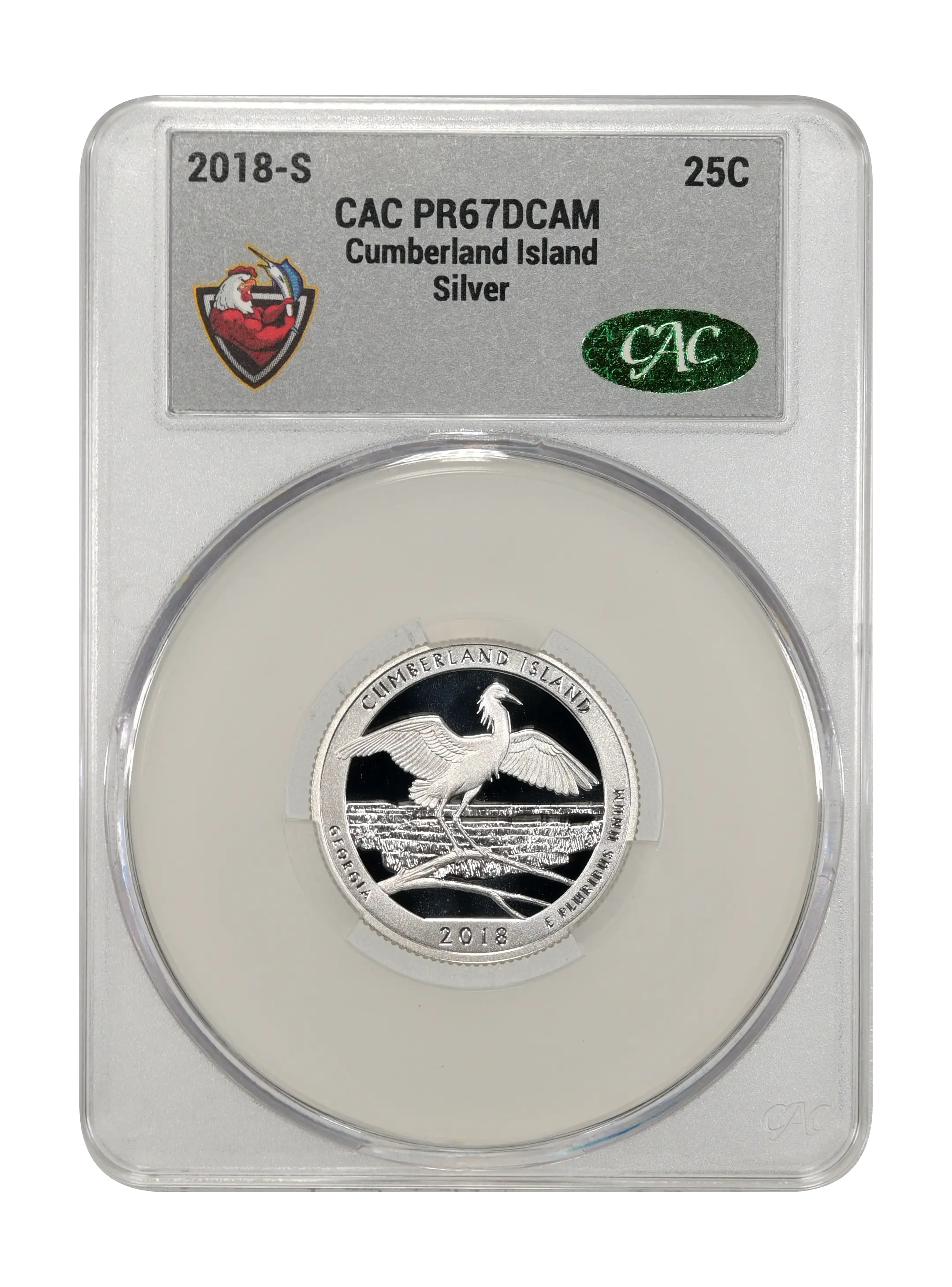 2018-S 25c Cumberland, Silver PR DCAM thumbnail 7