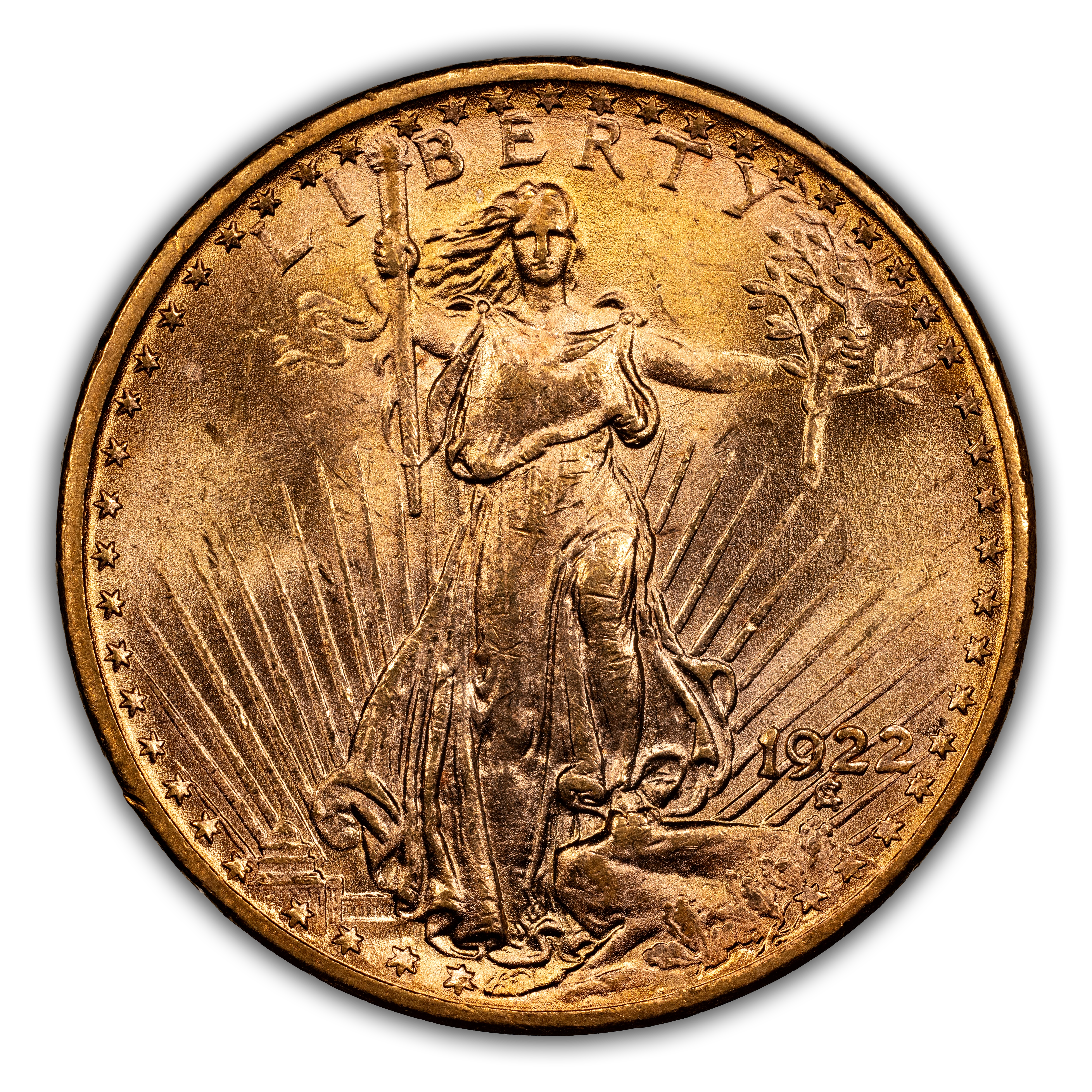 1922 $20  Tripled Die Obverse, FS-101 MS thumbnail 2