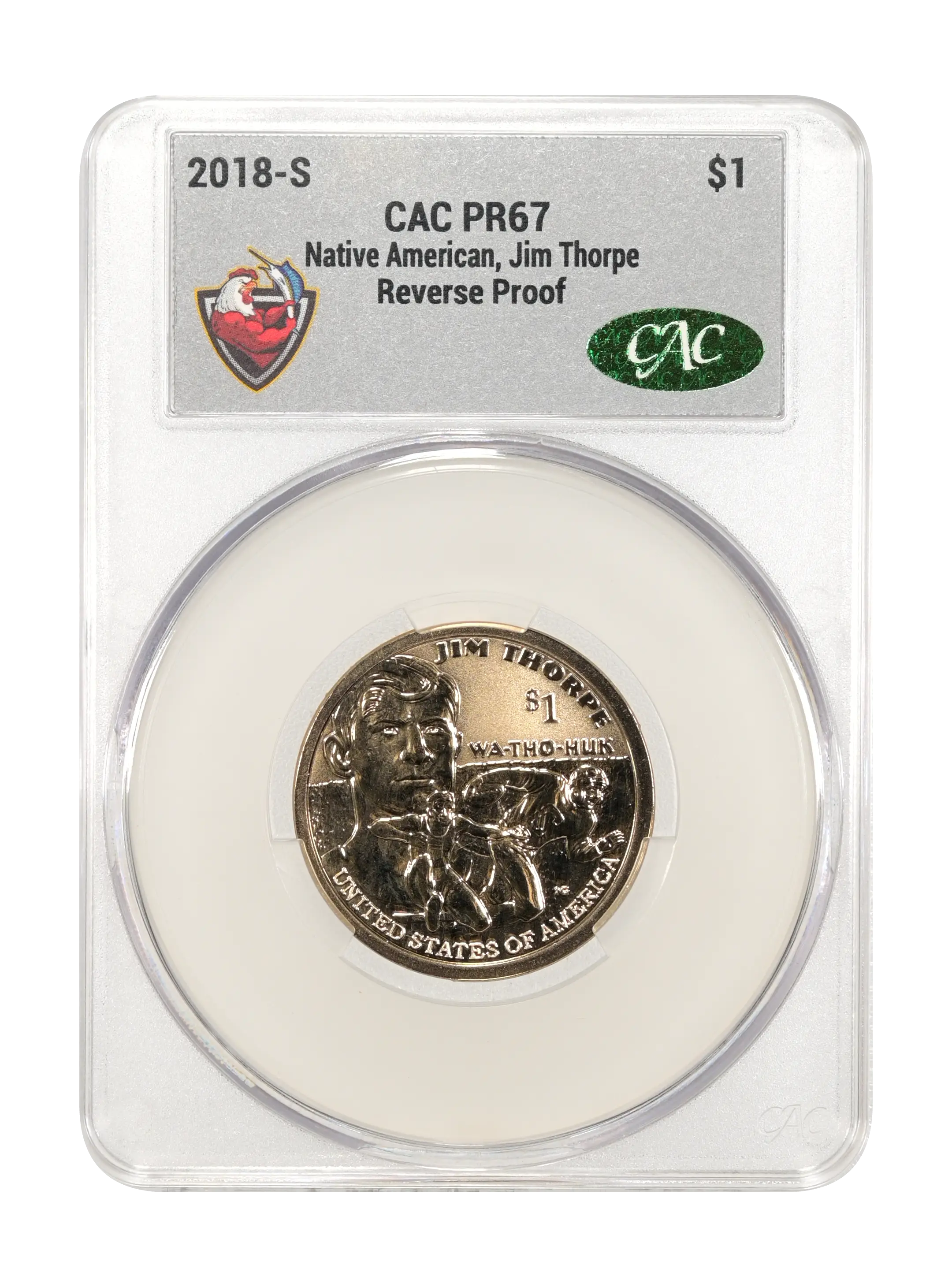 2018-S $1  Native American, Jim Thorpe, Reverse Proof PR thumbnail 8