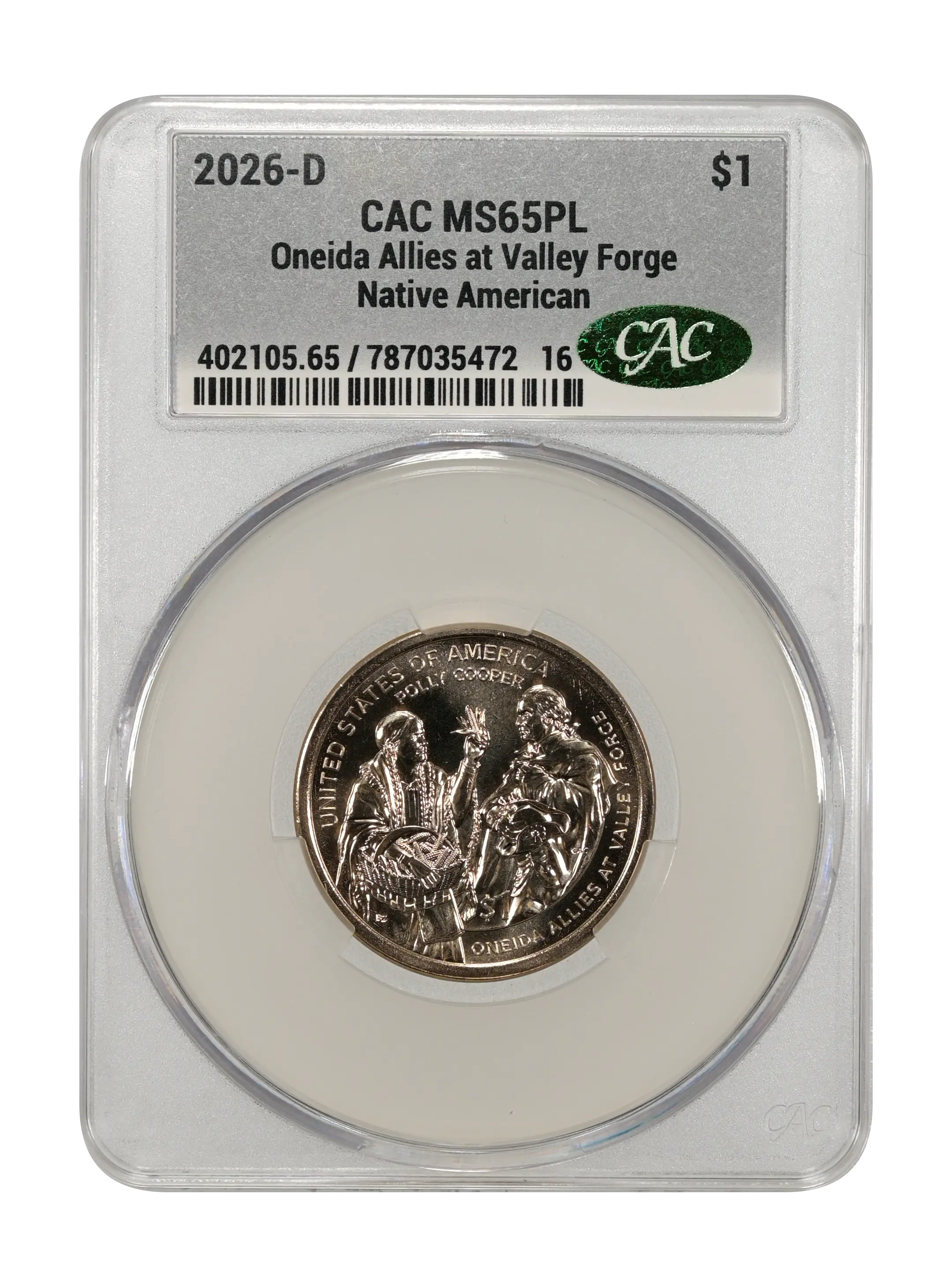 2026-D $1  Native American, Oneida Allies at Valley Forge MS PL thumbnail 2