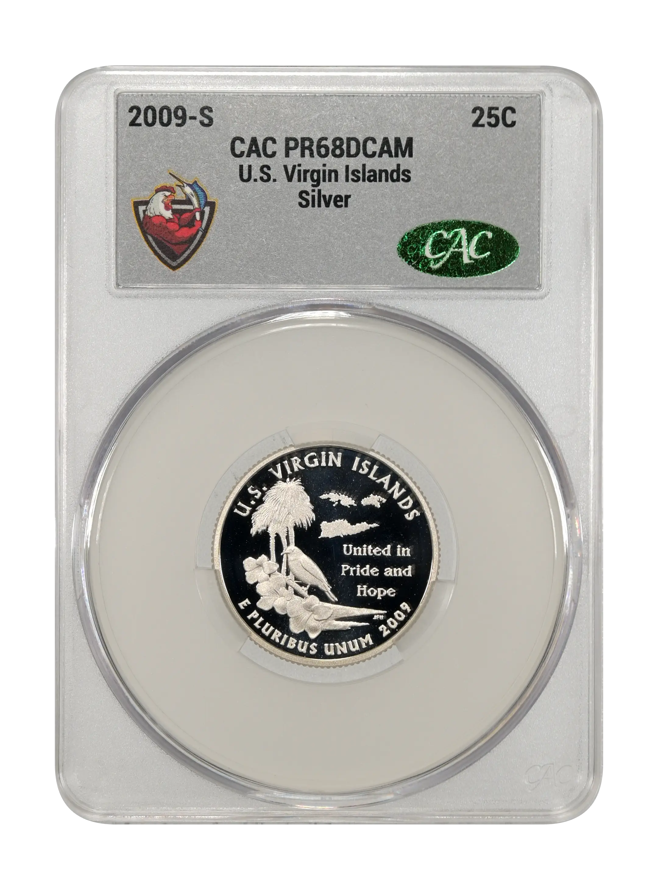 2009-S 25c U.S. Virgin Islands, Silver PR DCAM thumbnail 7