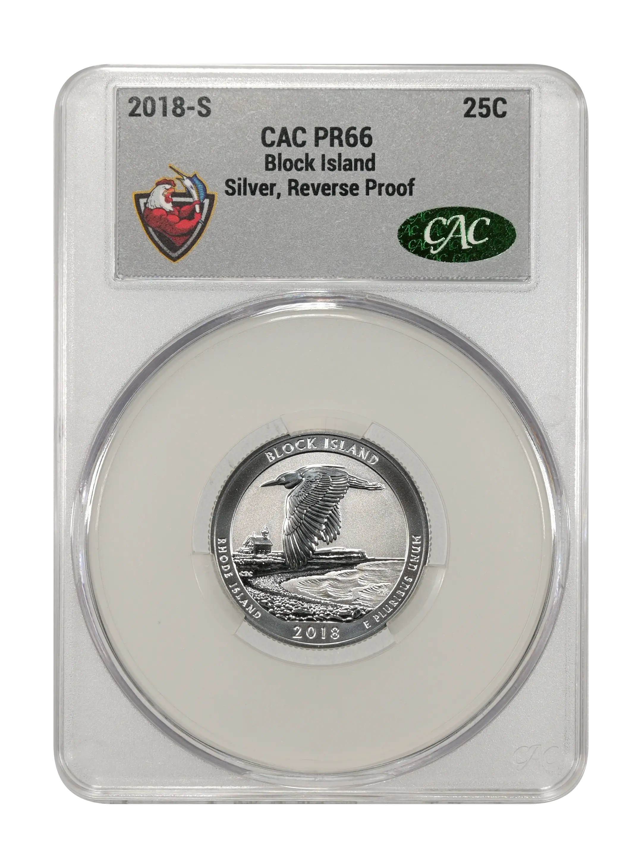 2018-S 25c Block Island, Silver, Reverse Proof PR thumbnail 7