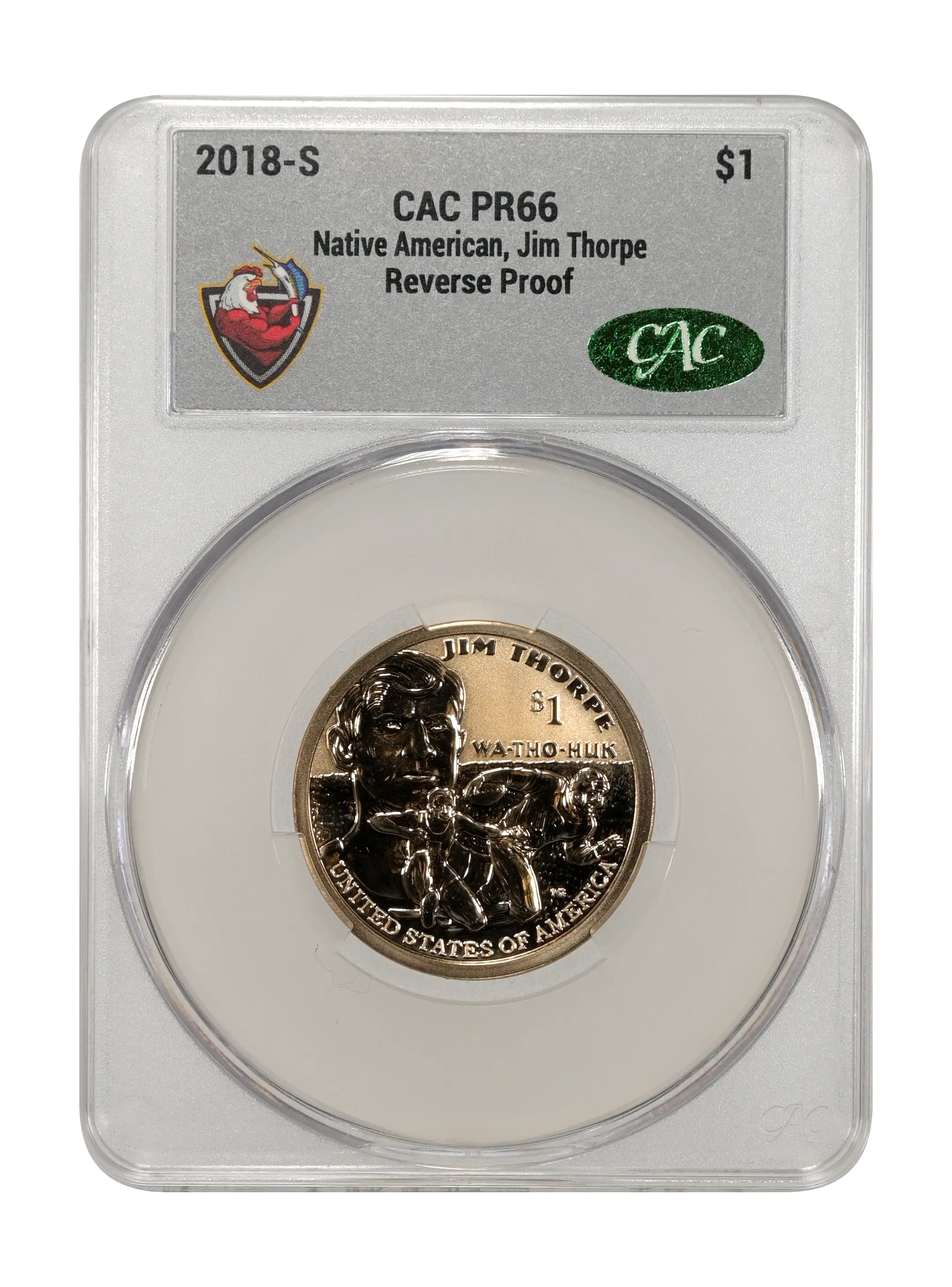 2018-S $1  Native American, Jim Thorpe, Reverse Proof PR thumbnail 9