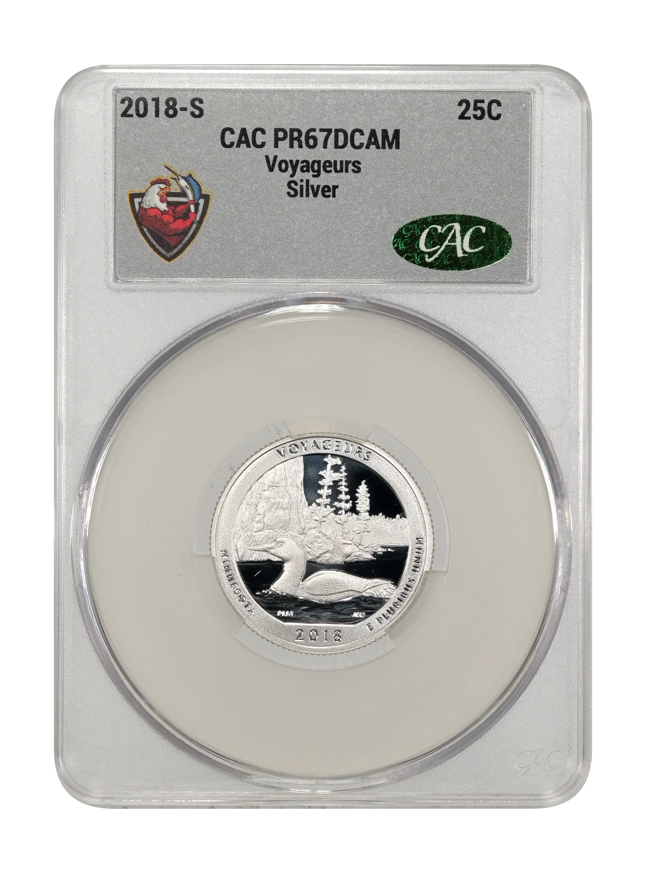 2018-S 25c Voyageurs, Silver PR DCAM thumbnail 5