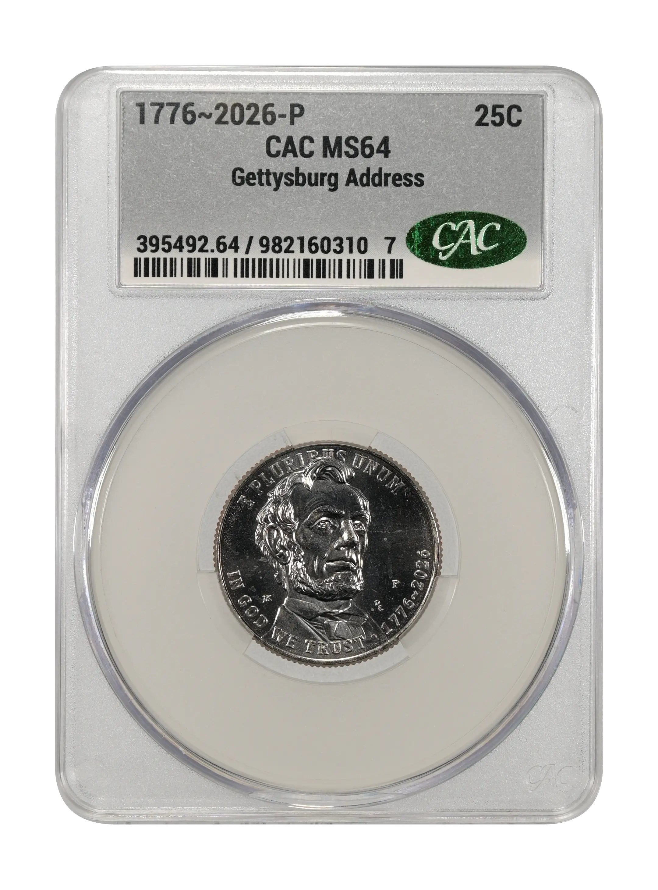 1776~2026-P 25c Gettysburg Address MS thumbnail 6