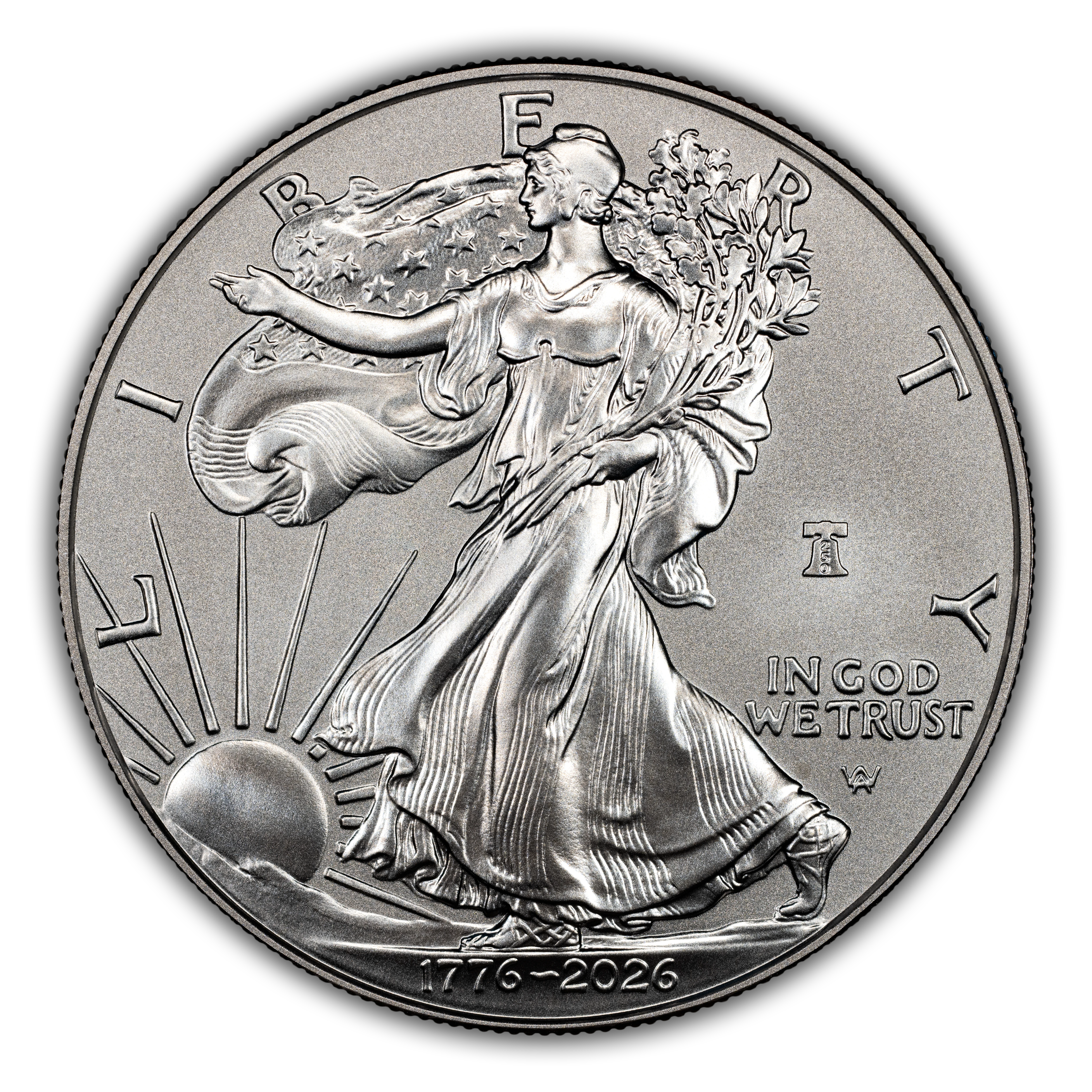 1776~2026-W $1  Silver Eagle, Enhanced Unc, Liberty Bell Privy, 250th Anniversary MS thumbnail 4