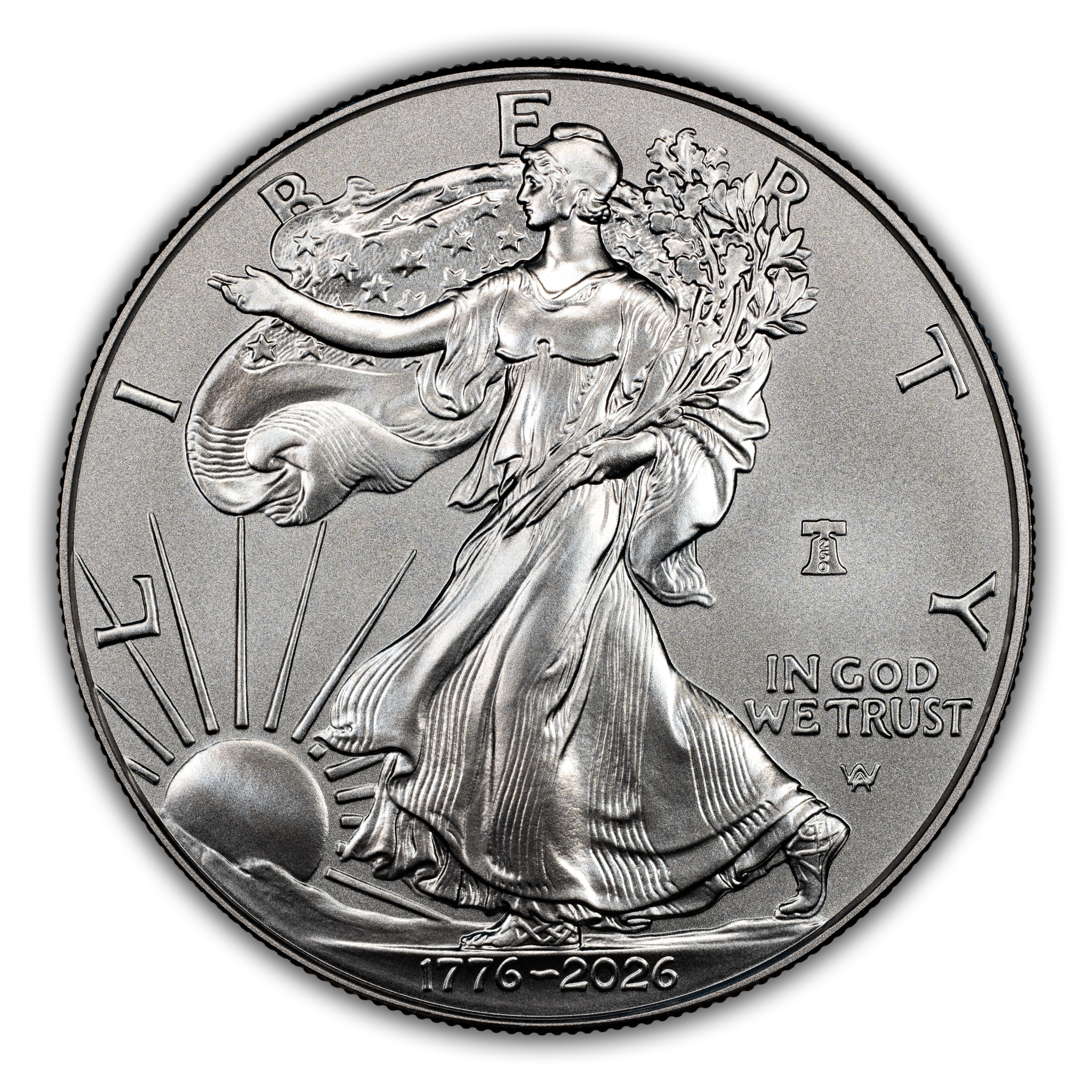 1776~2026-W $1  Silver Eagle, Enhanced Unc, Liberty Bell Privy, 250th Anniversary MS thumbnail 3