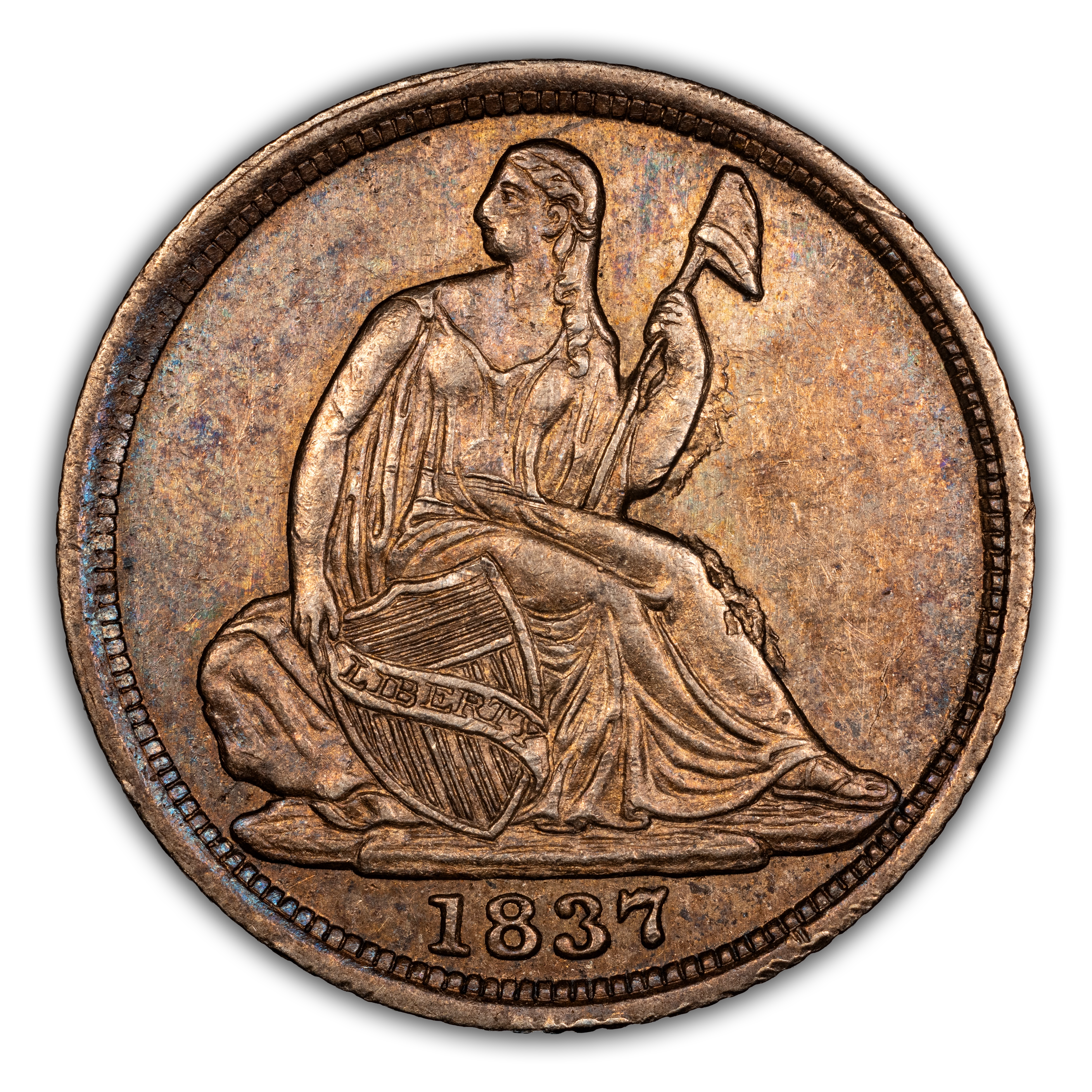 1837 H10c No Stars, Small Date MS thumbnail 2