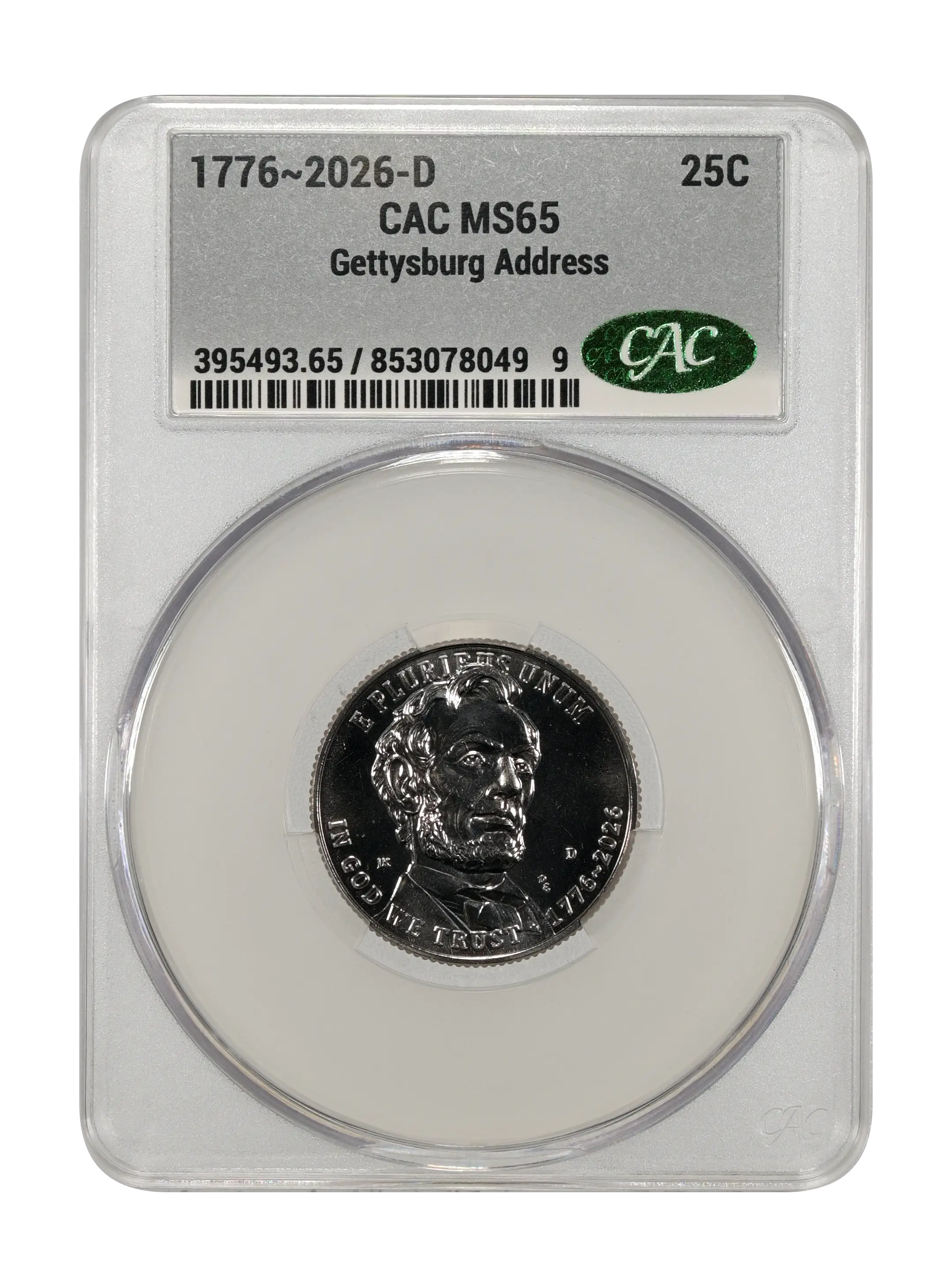 1776~2026-D 25c Gettysburg Address MS thumbnail 3