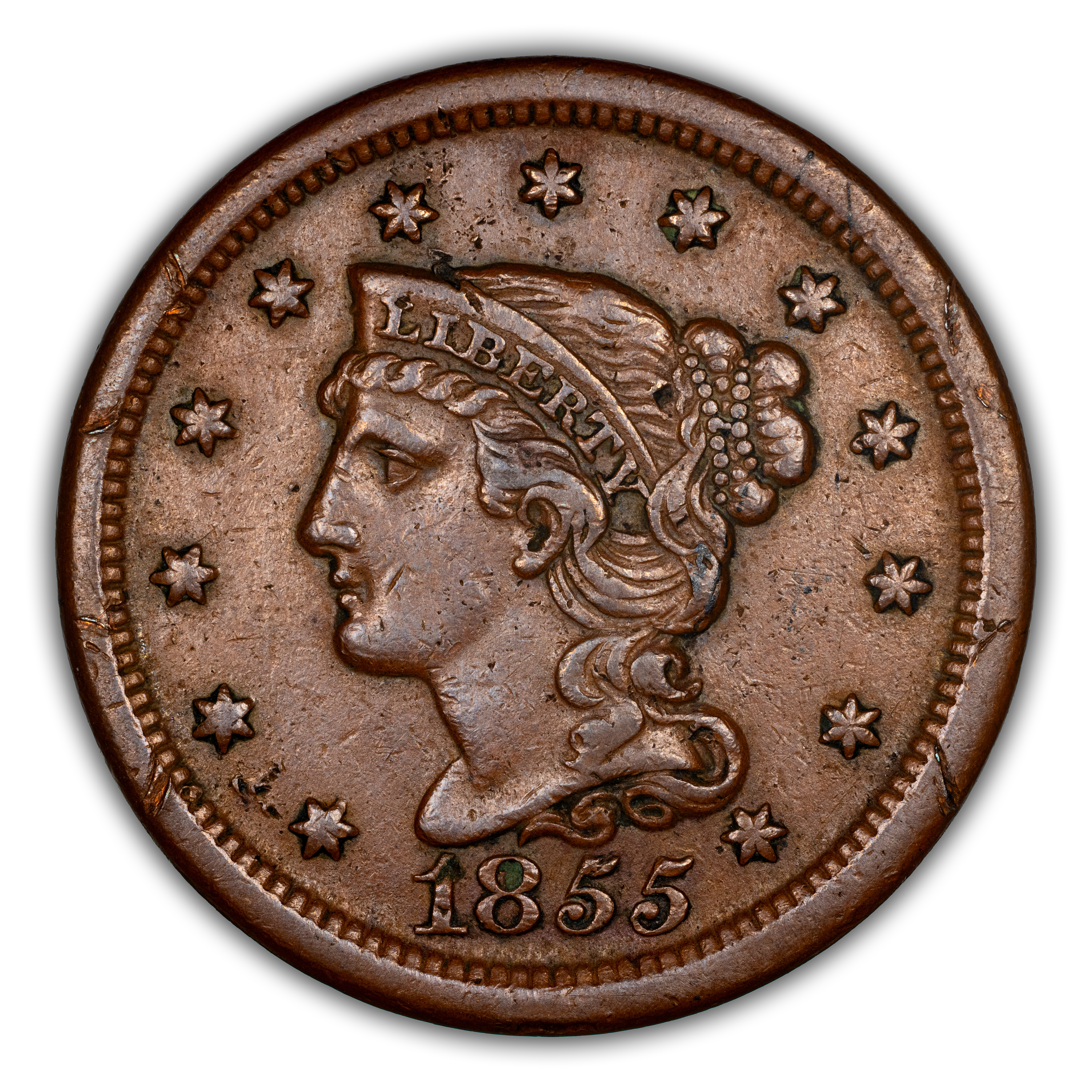 1855 1c Slanted 55 MS BN thumbnail 4