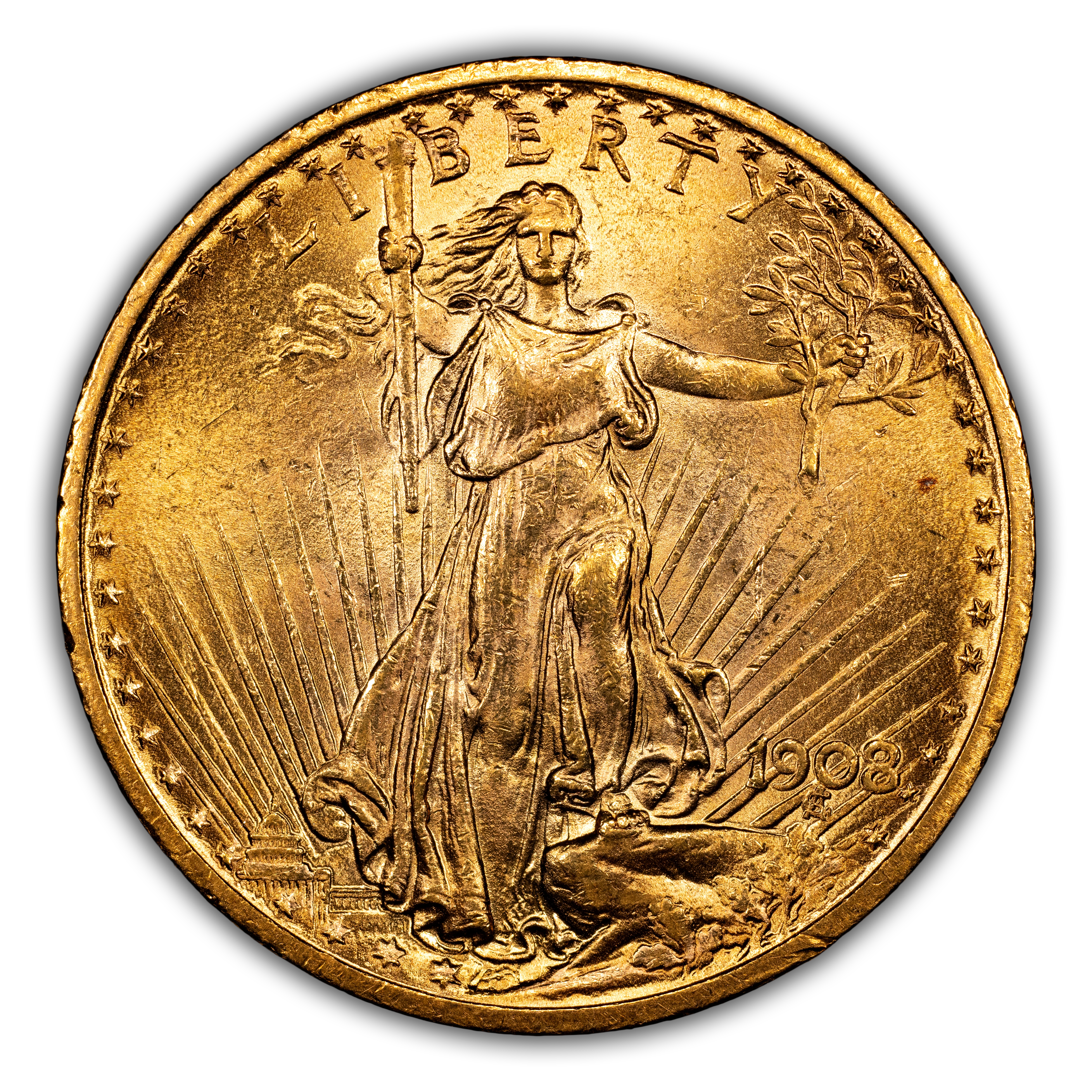 1908 $20  No Motto MS thumbnail 6