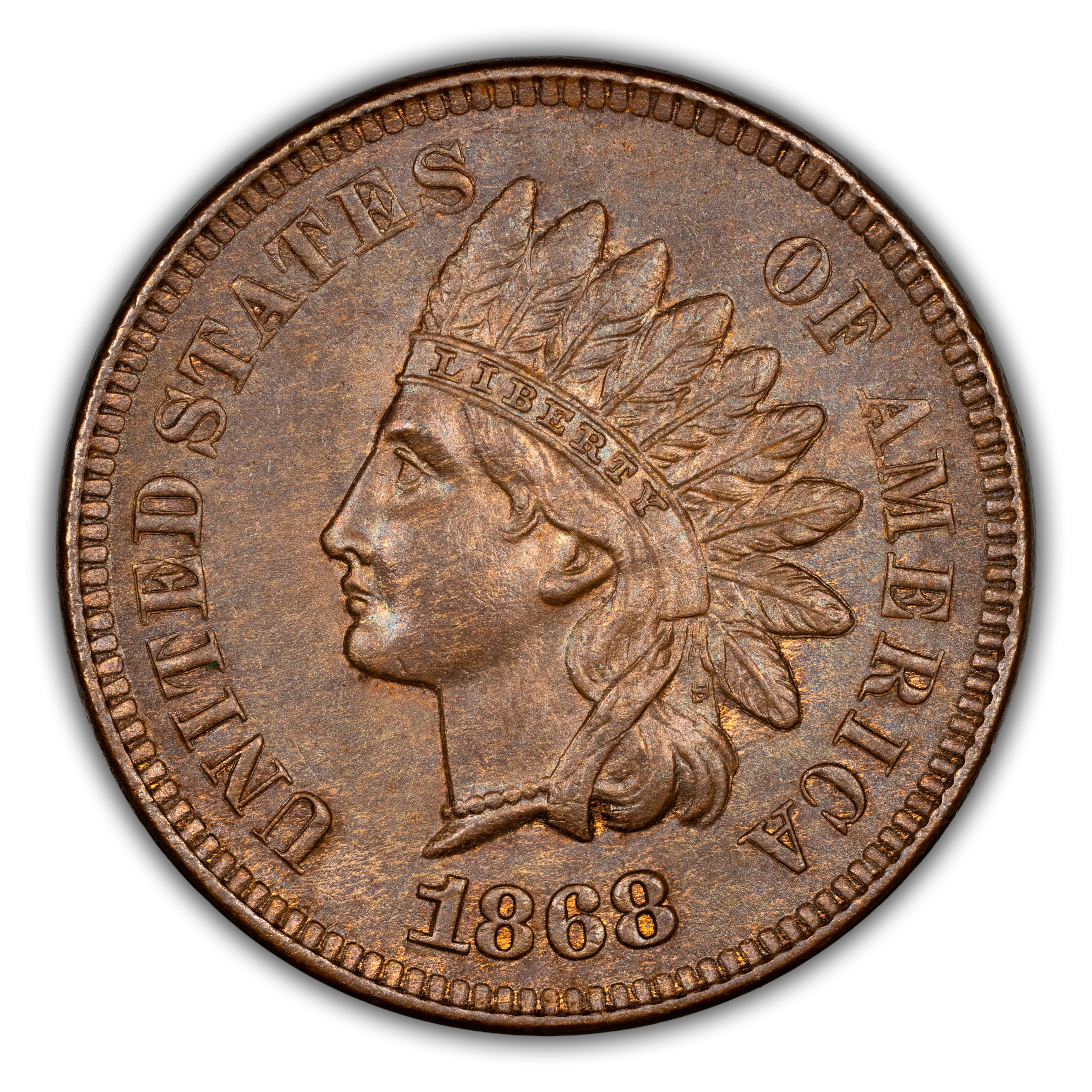 1868 1c Doubled Die Obverse, FS-101, S-1 MS BN