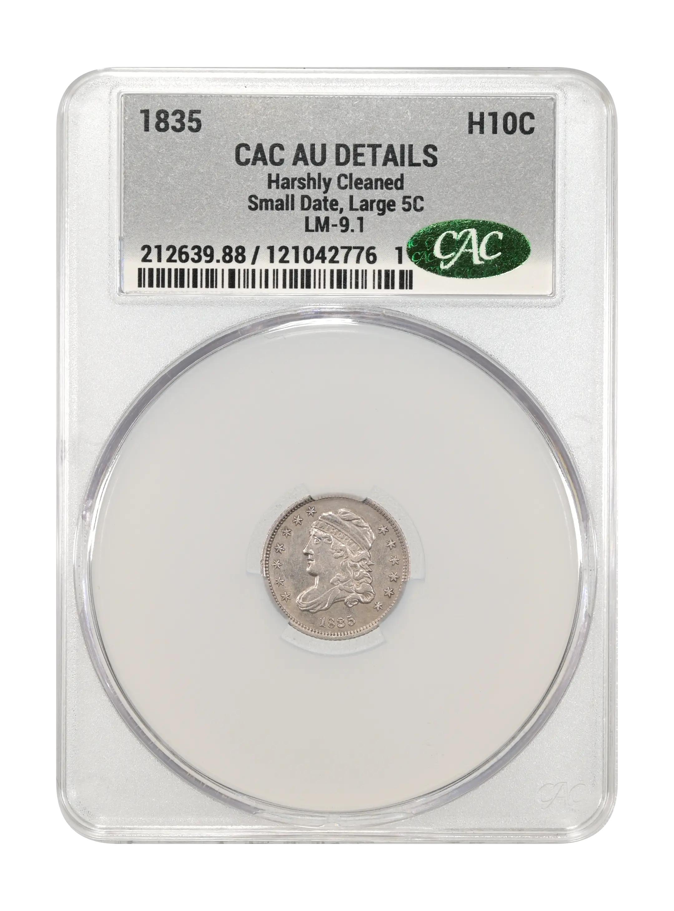 1835 H10c Small Date, Large 5C, LM-9.1 MS thumbnail 4