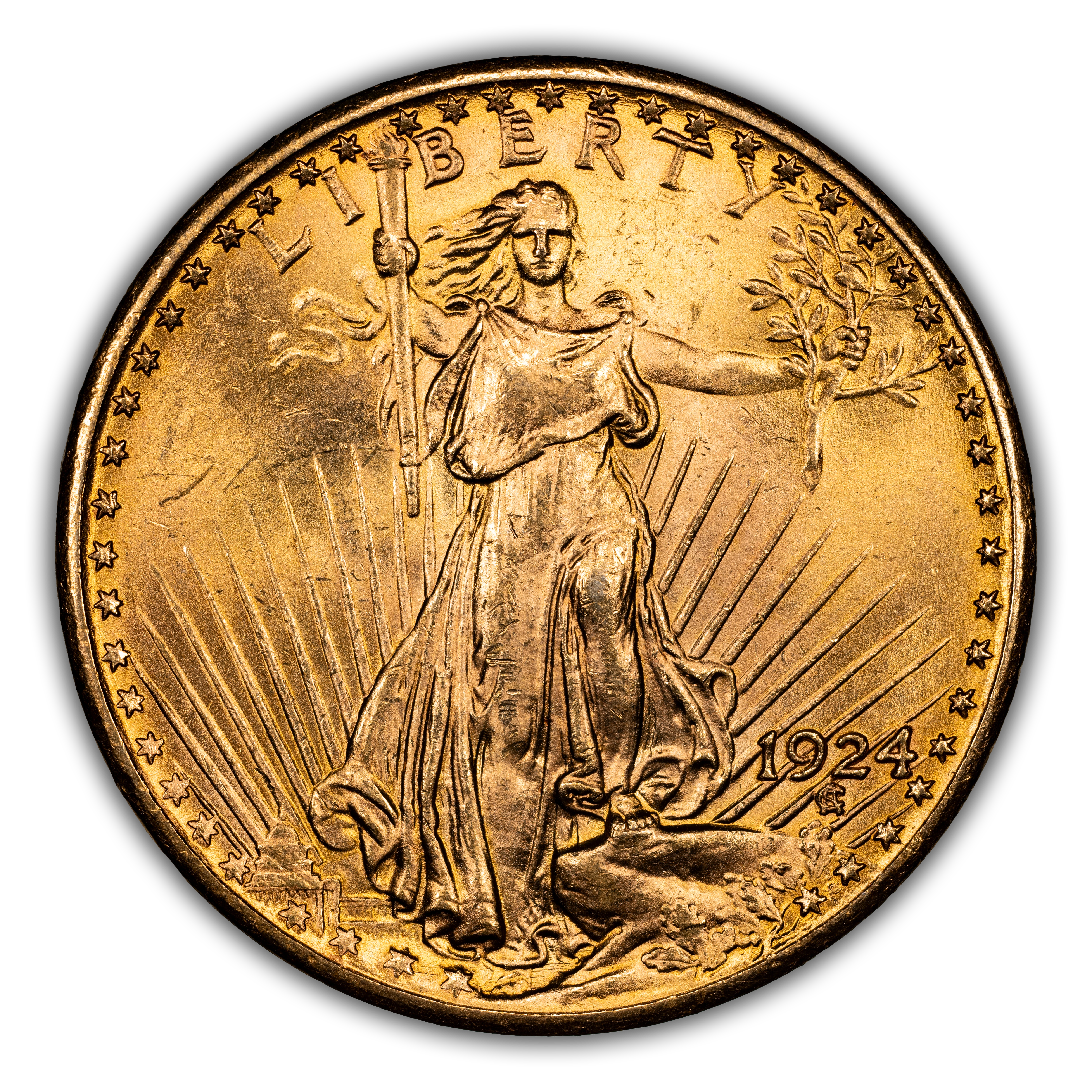 1924 $20  Doubled Die Obverse, FS-101 MS thumbnail 2