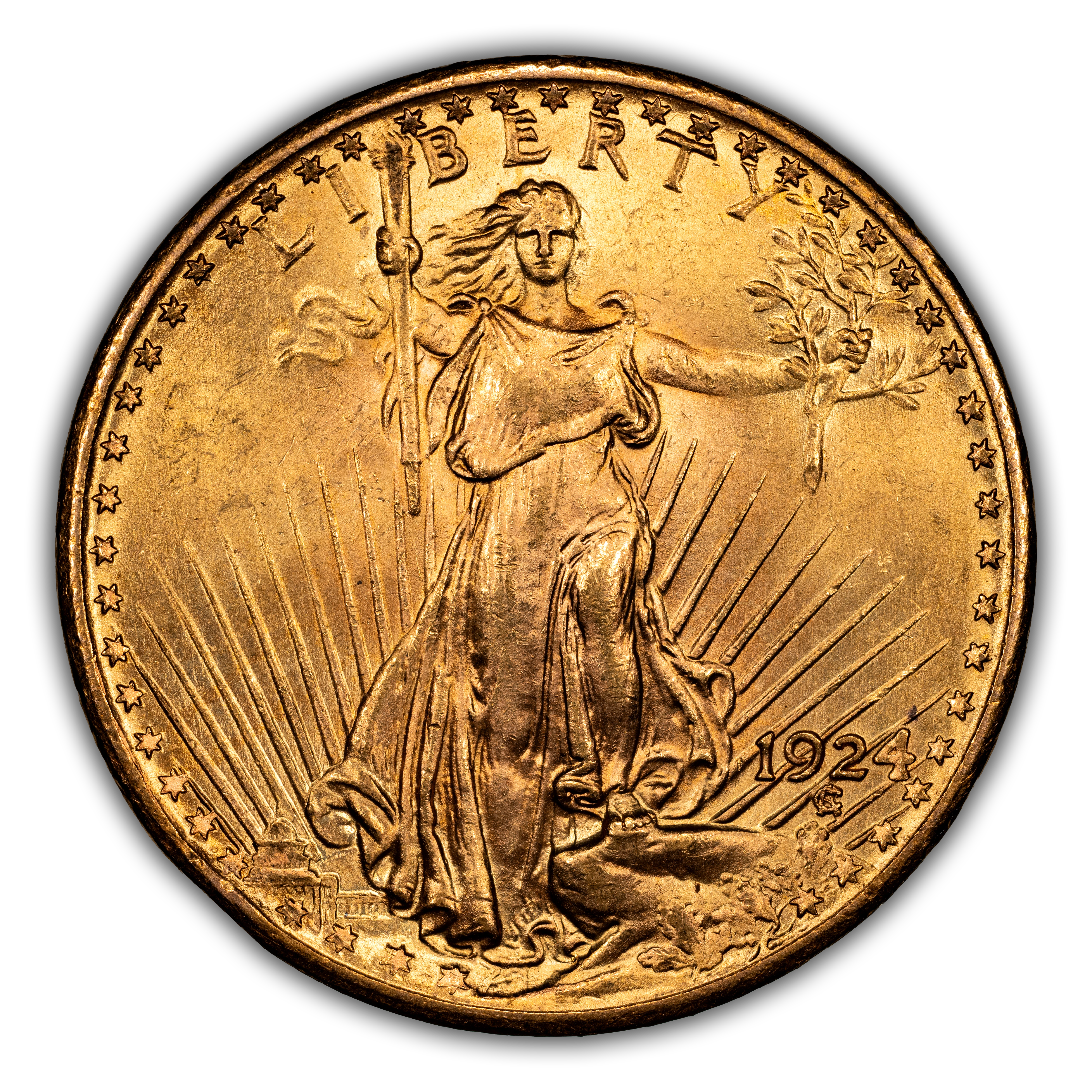 1924 $20  Doubled Die Obverse, FS-101 MS thumbnail 3