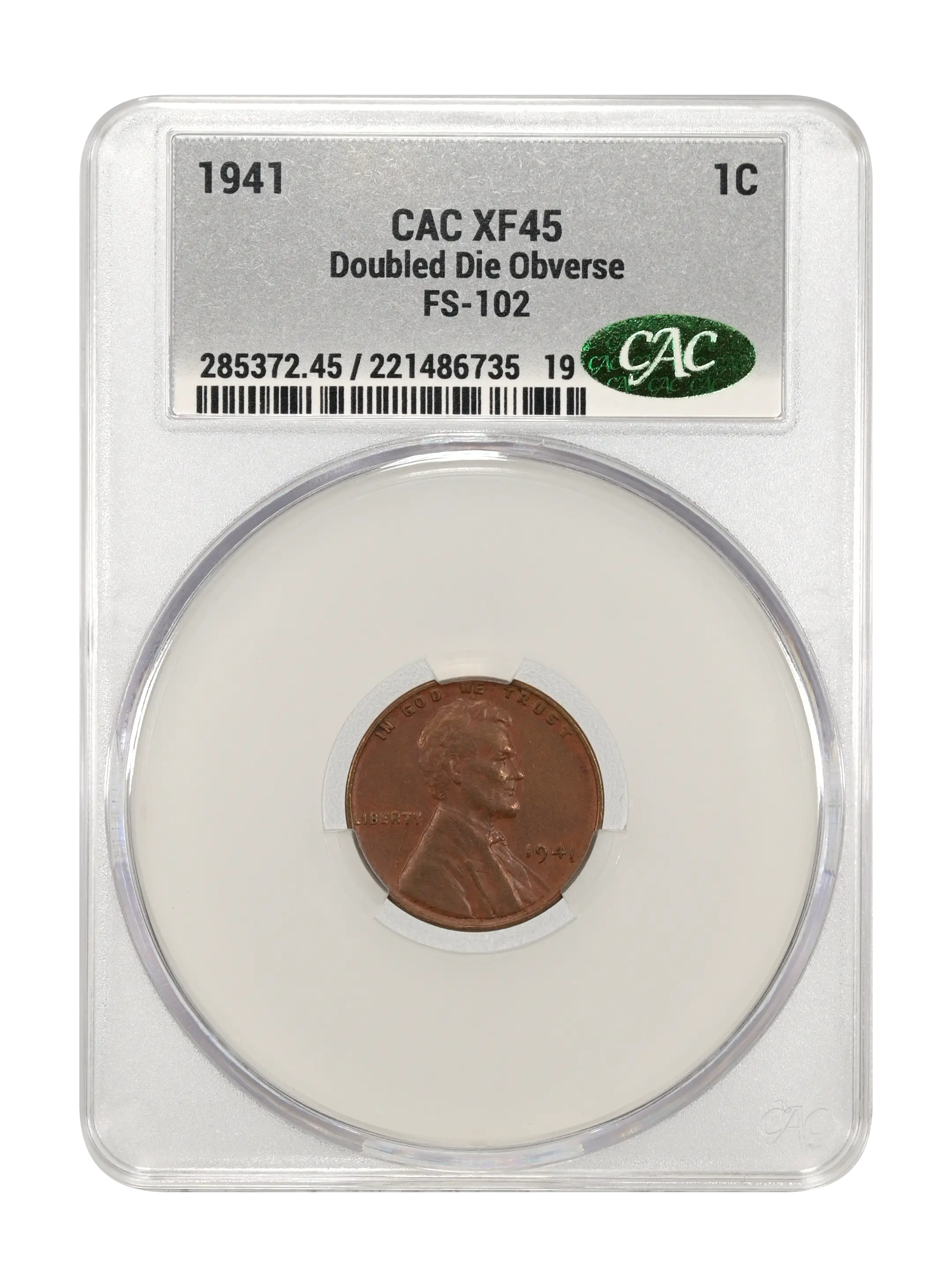 1941 1c Doubled Die Obverse, FS-102 MS BN thumbnail 6