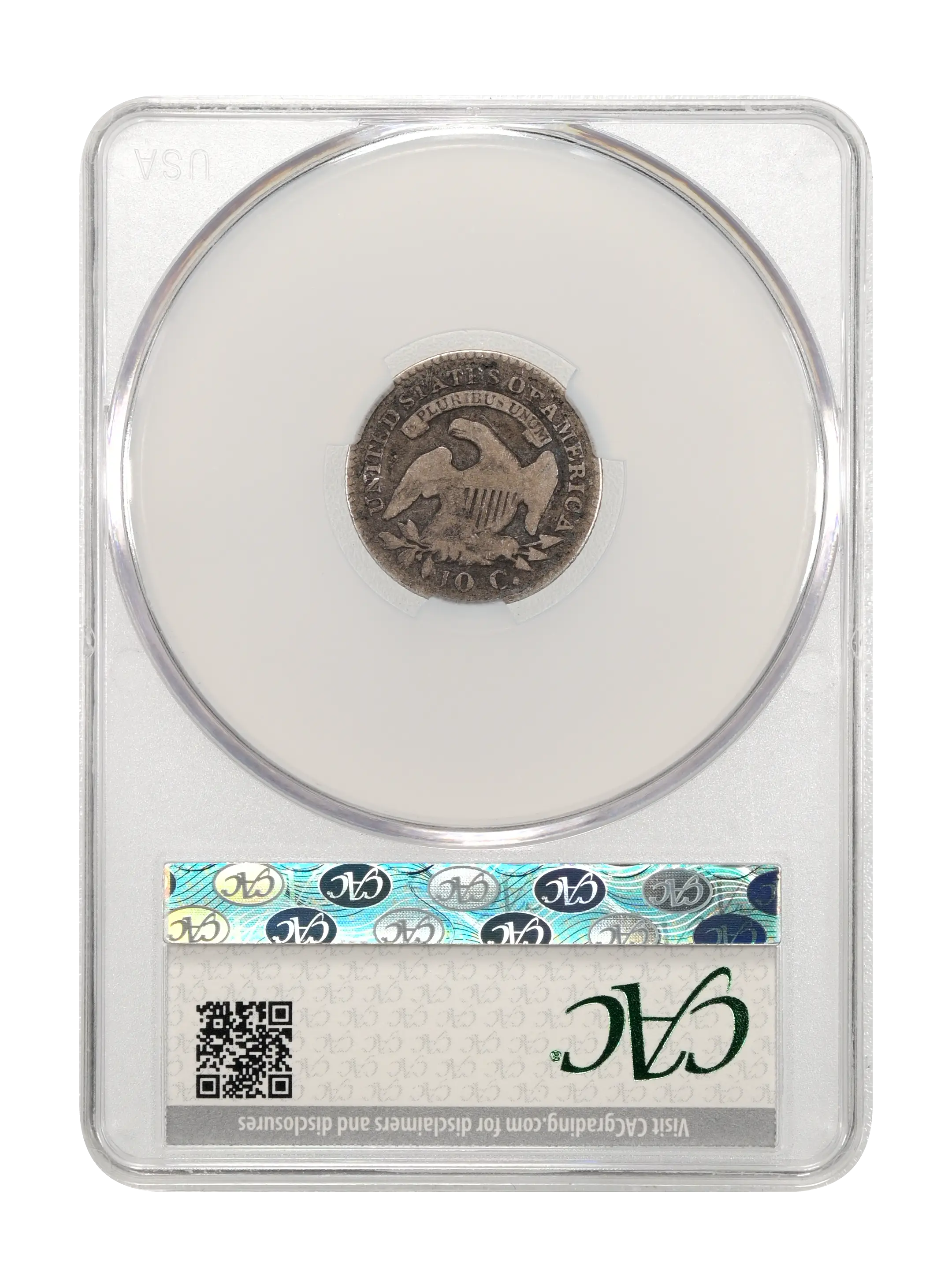 1824/2 10c Flat Top 1, JR-1 VF35 CAC thumbnail 24