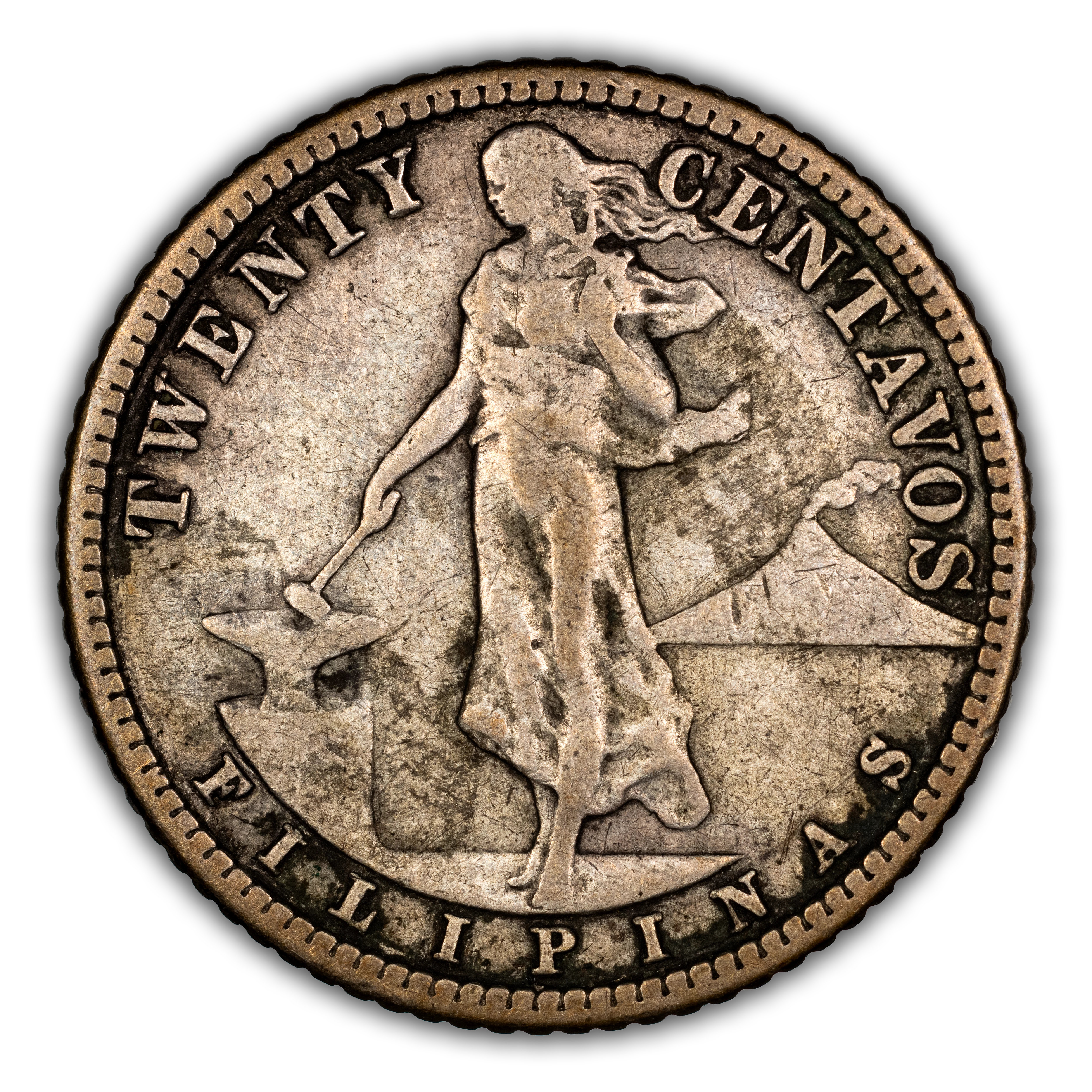 1911-S 20c U.S. Philippines MS