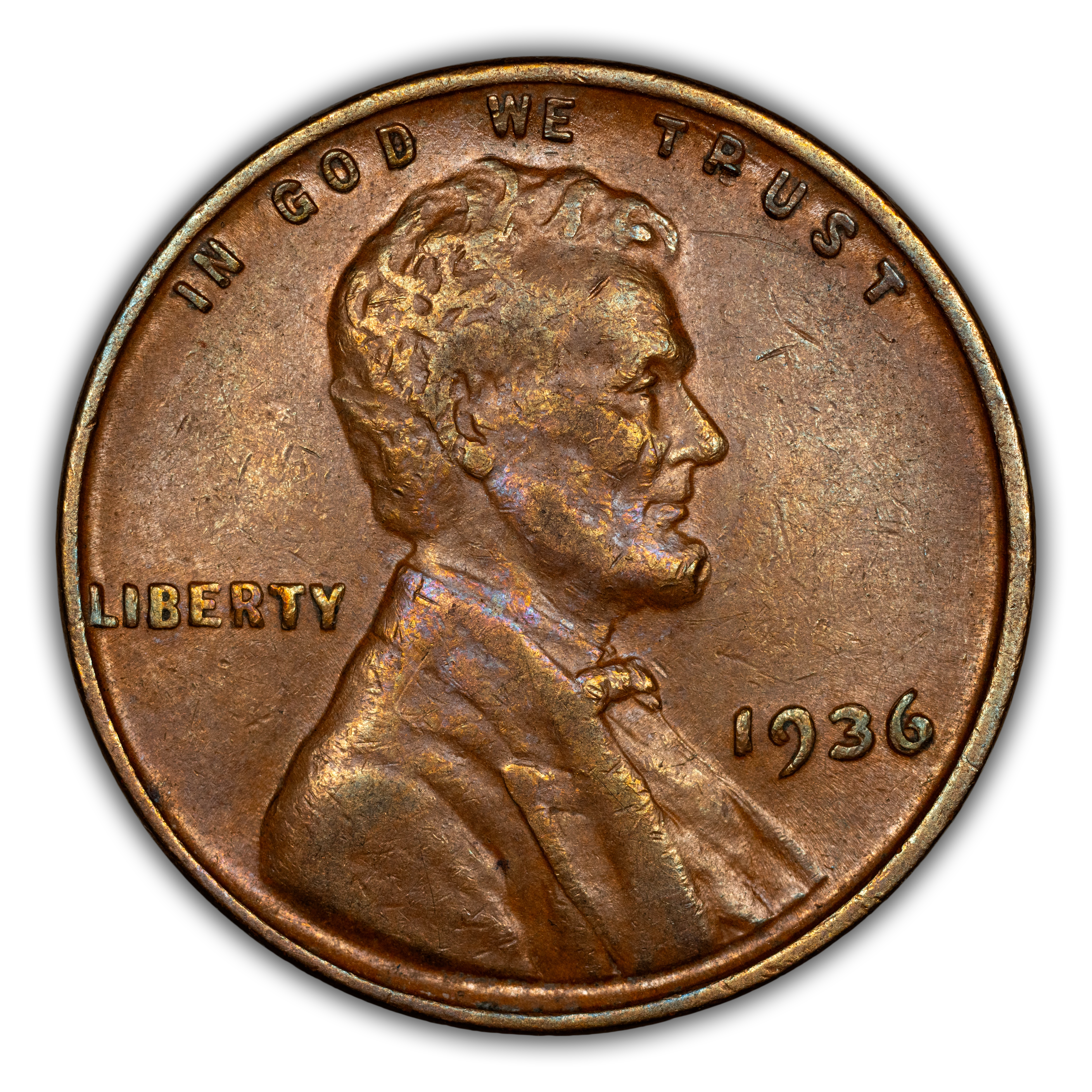 1936 1c Doubled Die Obverse, Type 2 MS BN