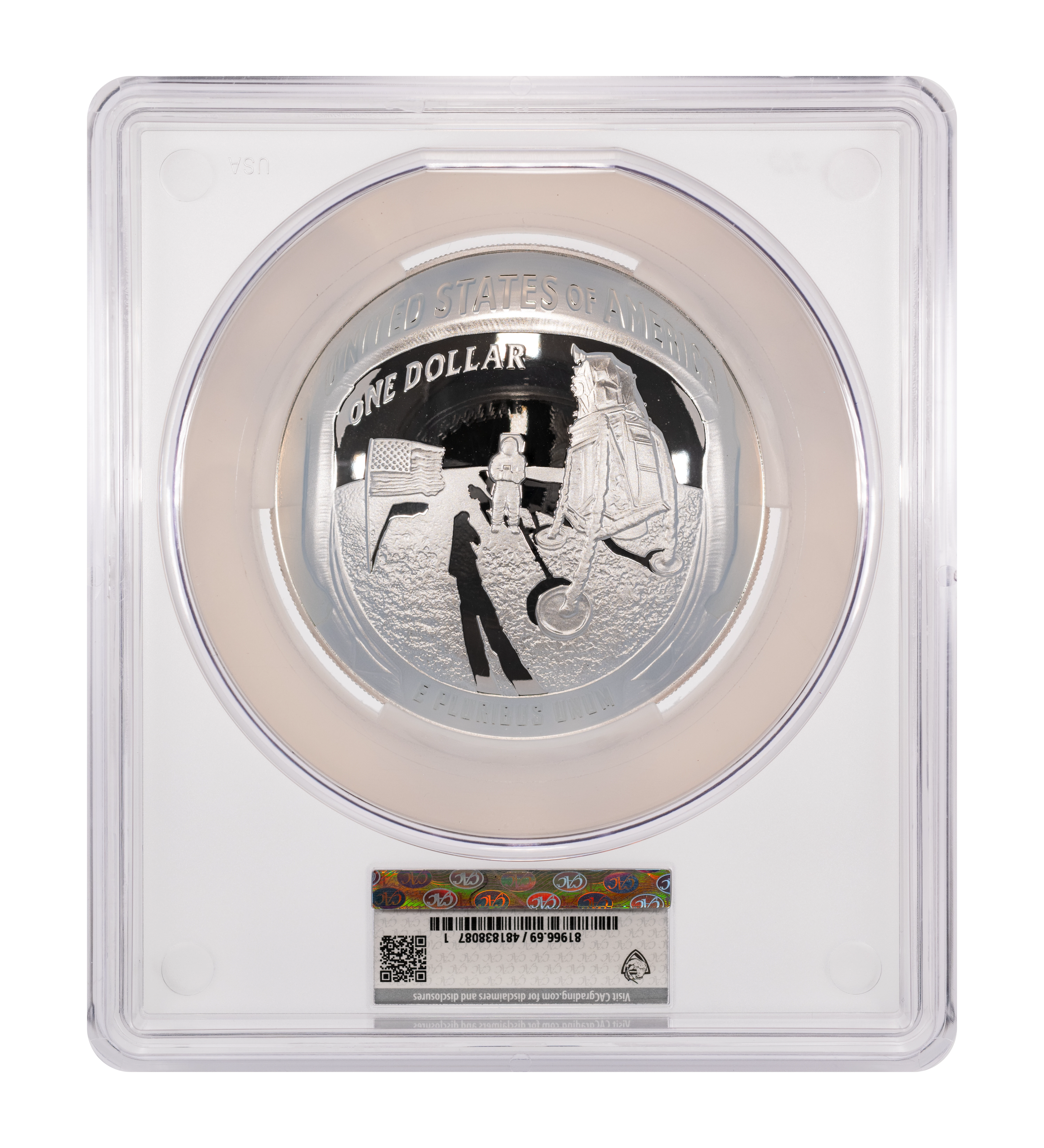 2019-P S$1 5oz Silver, Apollo 11 50th Anniversary PR DCAM thumbnail 18