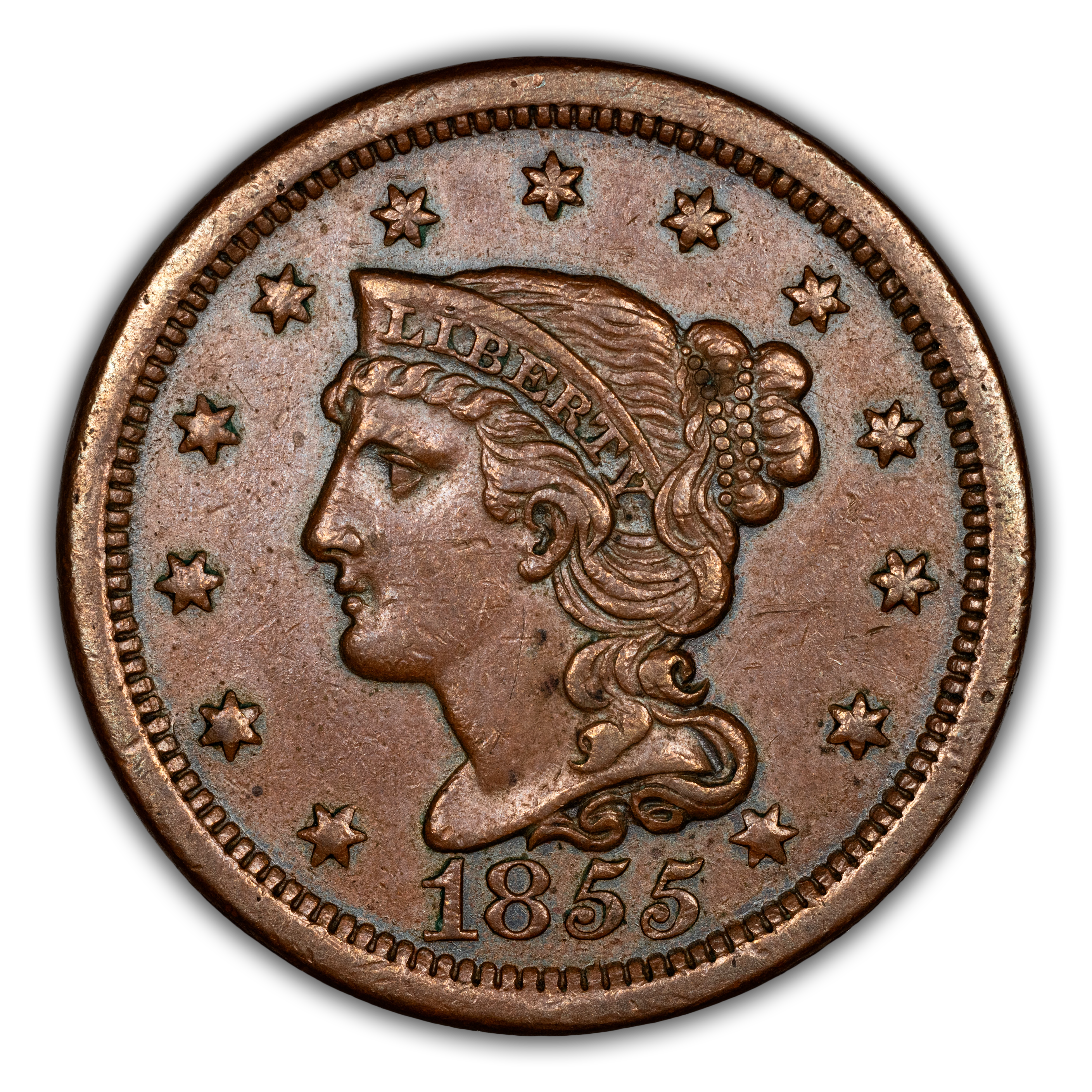1855 1c Slanted 55 MS BN