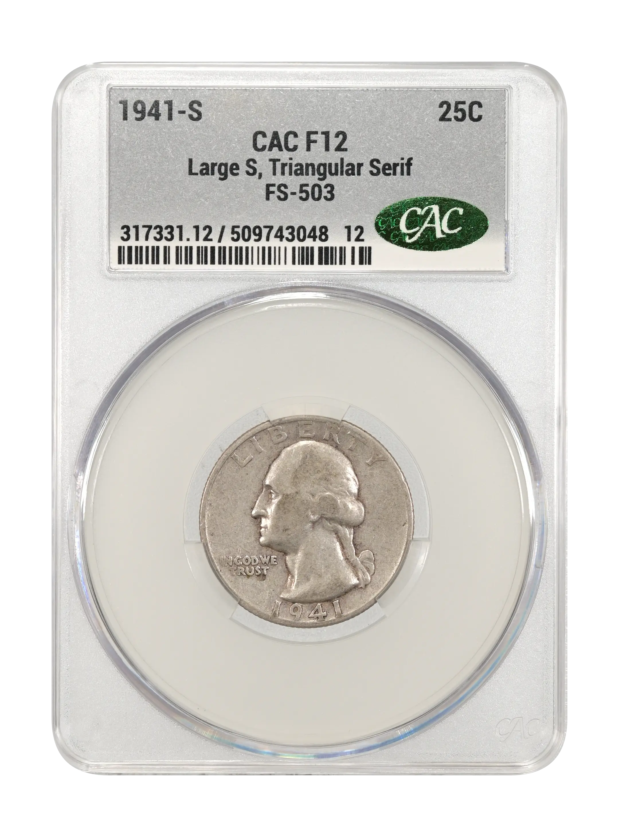 1941-S 25c Large S, FS-503 MS thumbnail 5