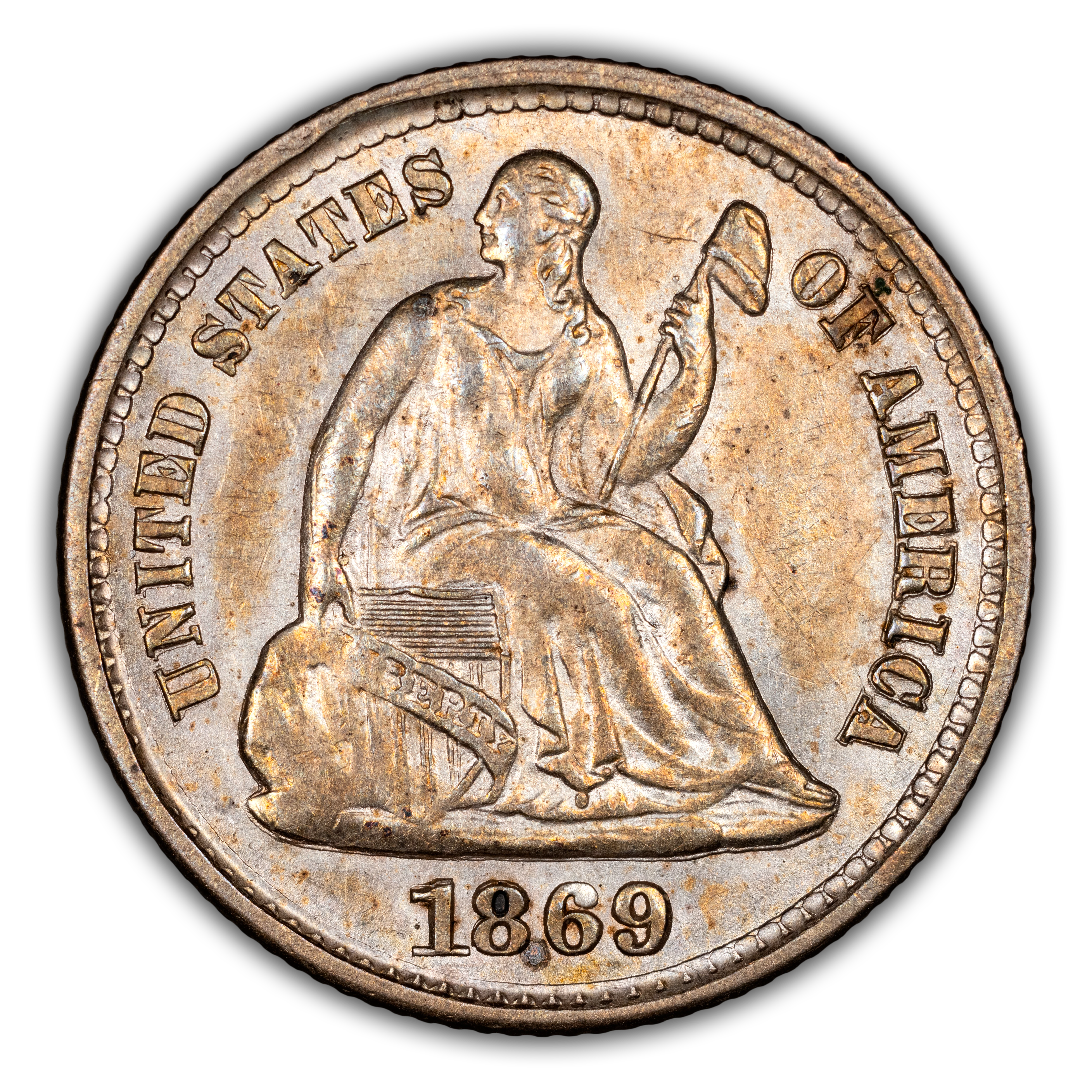 1869-S H10c MS