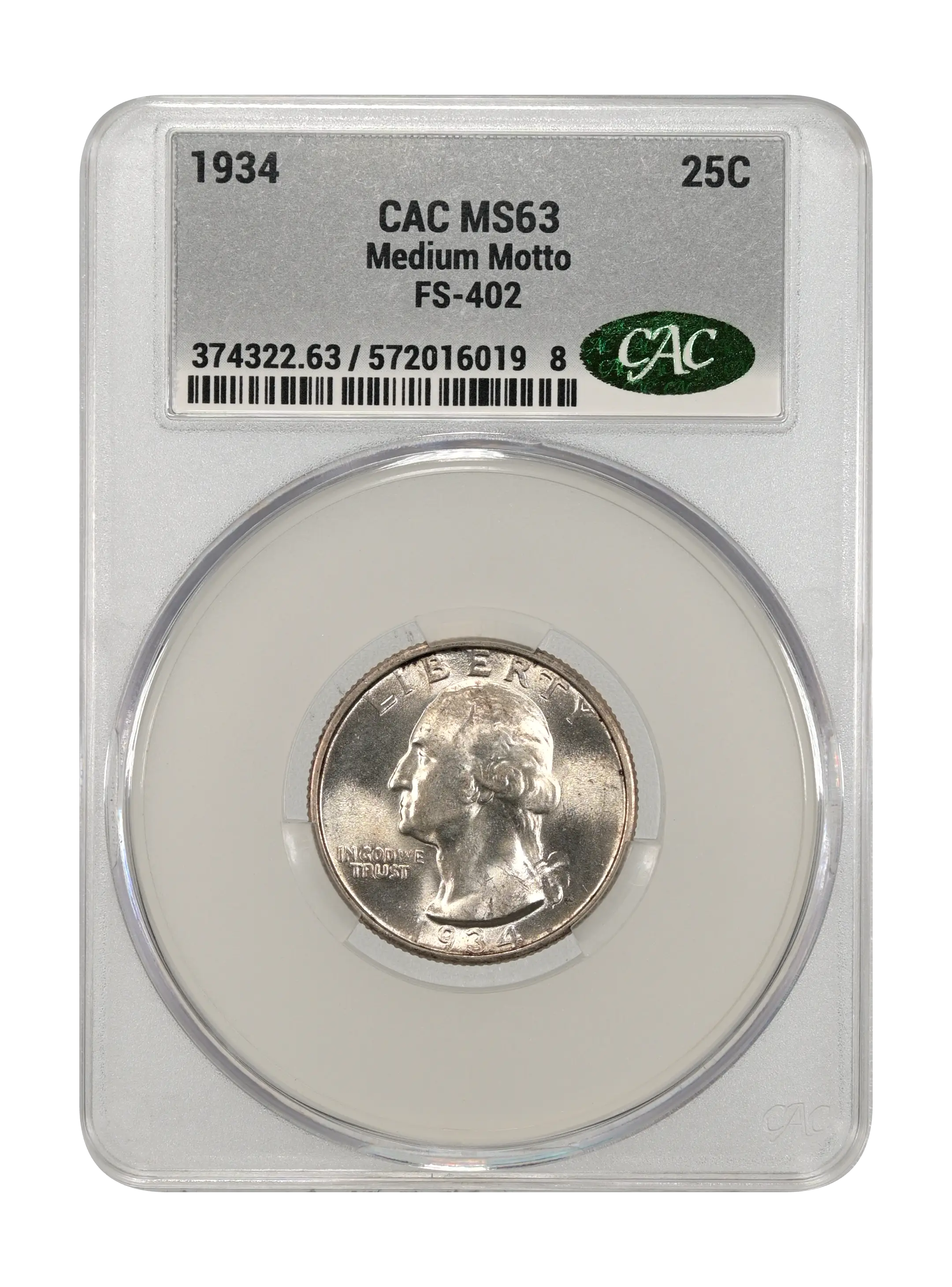 1934 25c Medium Motto, FS-402 MS thumbnail 8