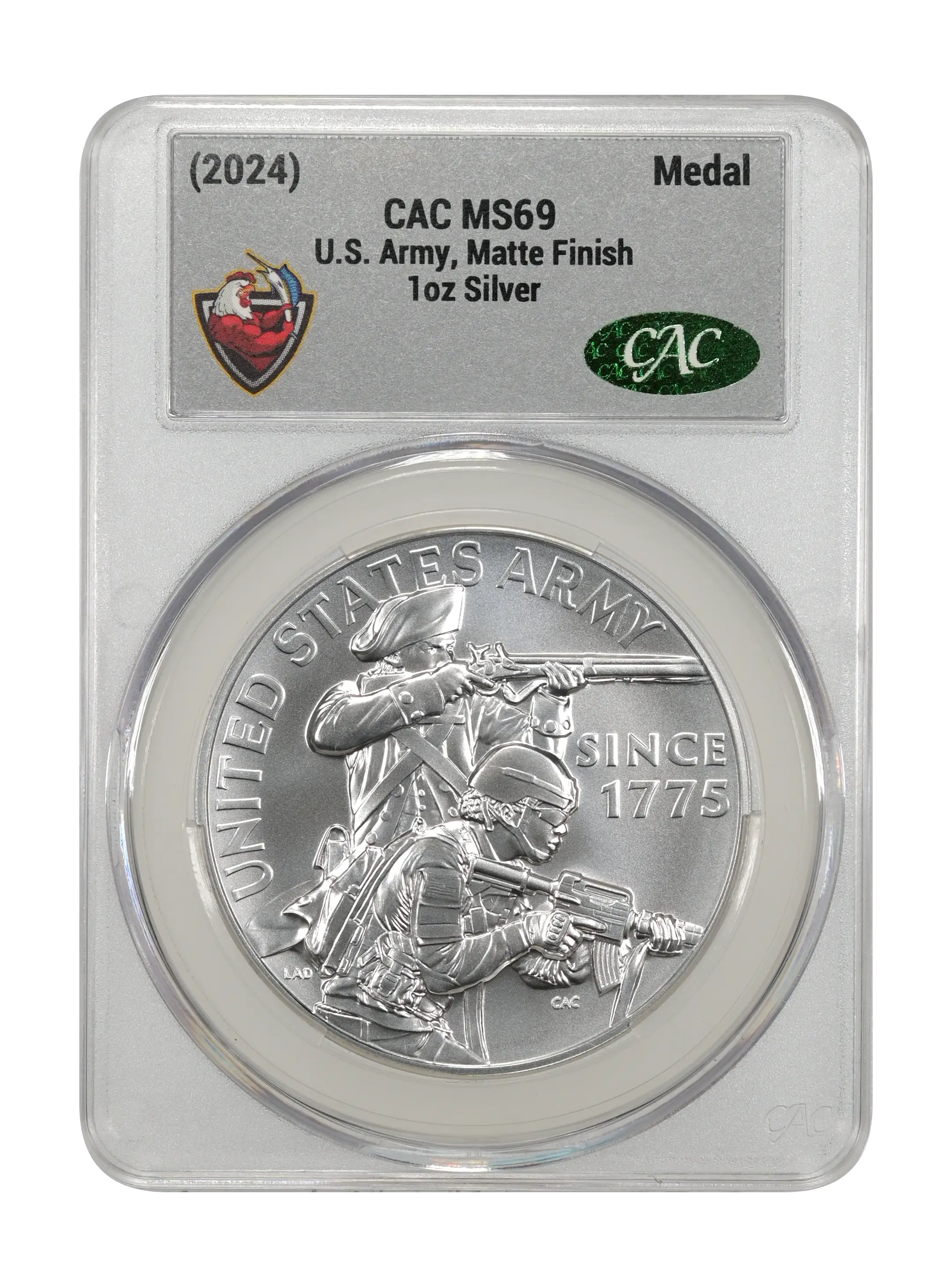 (2024) Medal 1oz Silver, U.S. Army, Matte Finish MS thumbnail 2