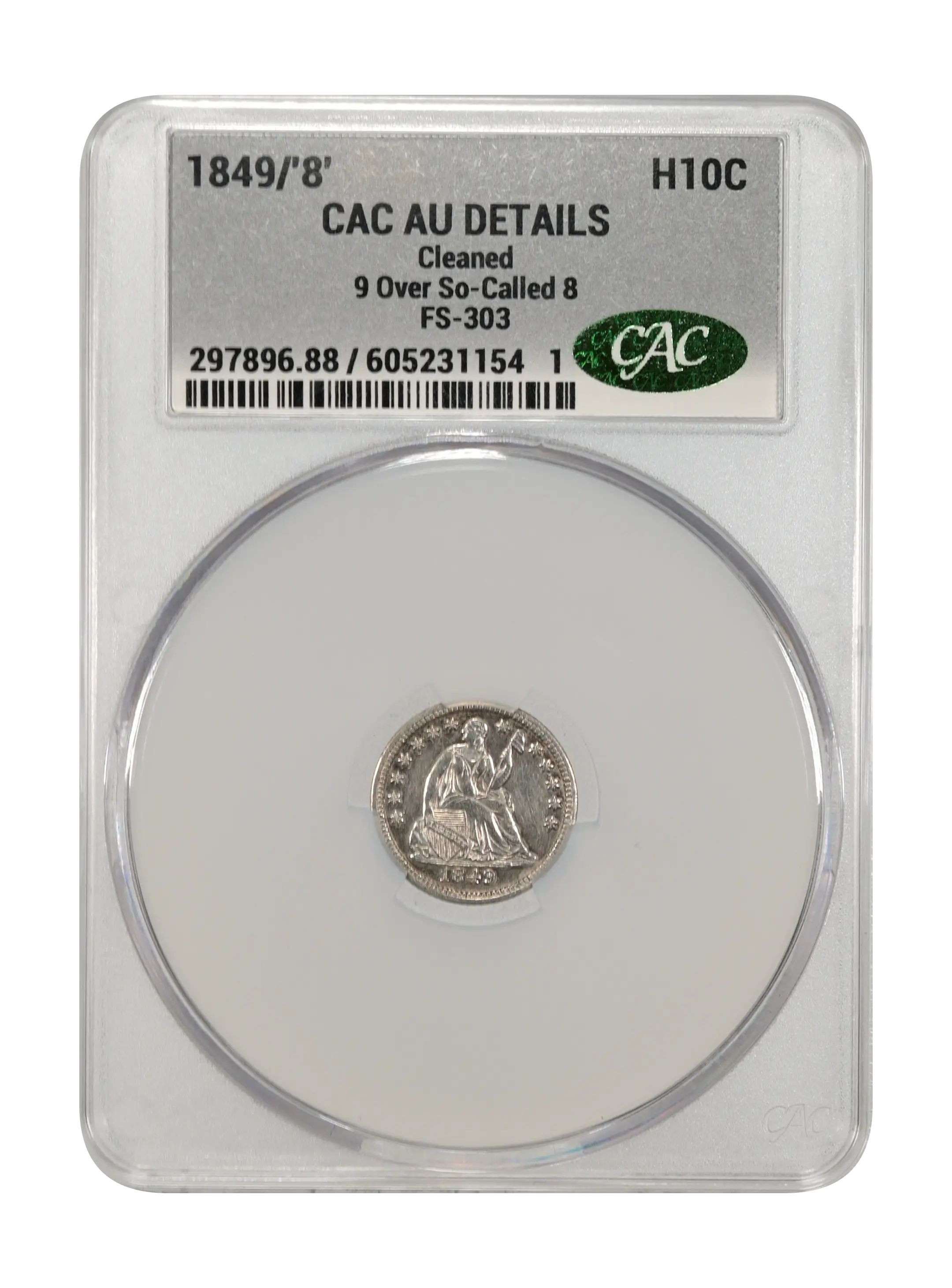 1849/'8' H10c 9 Over So-Called 8, FS-303 MS thumbnail 7