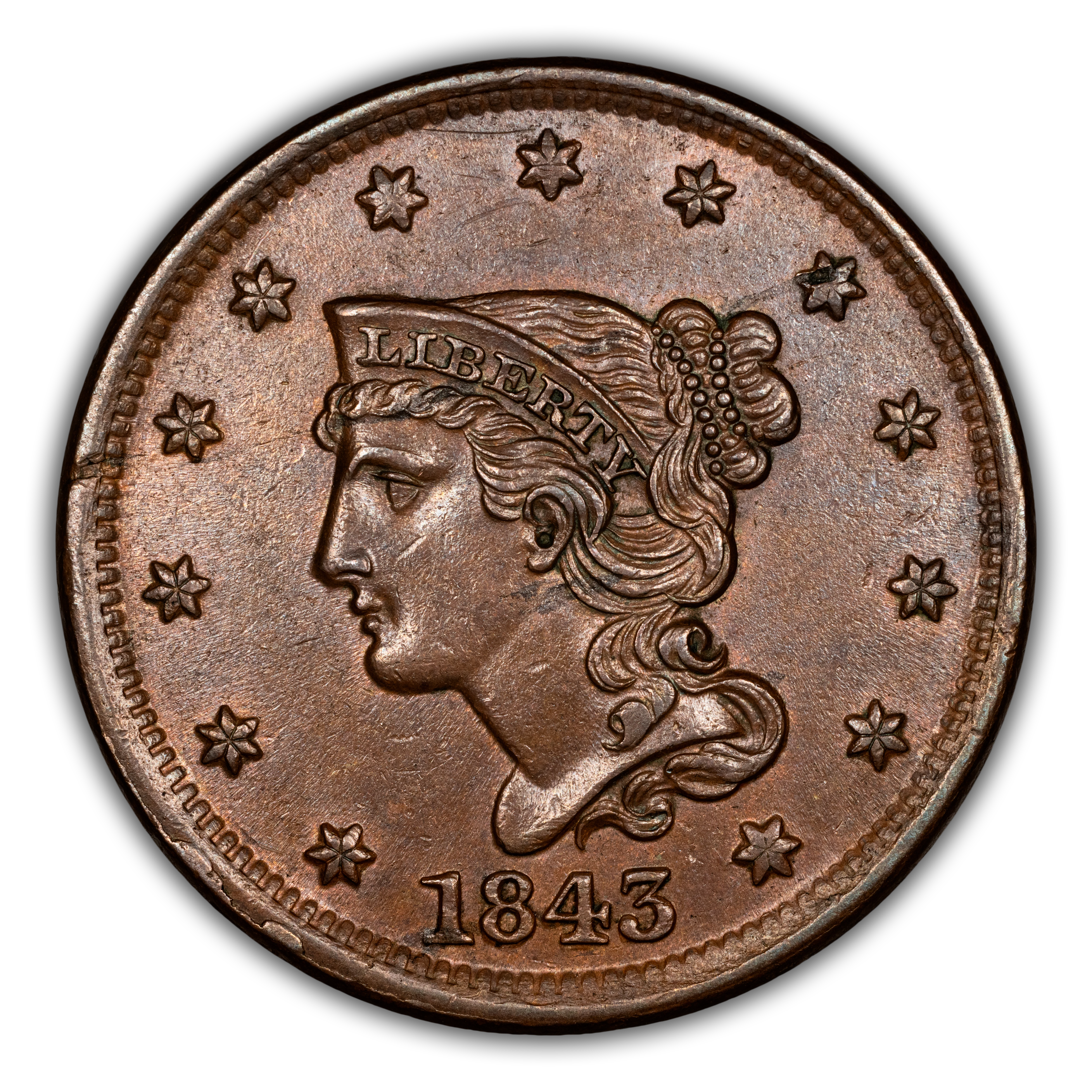 1843 1c Petite Head, Sm. Letters, N-9 MS BN