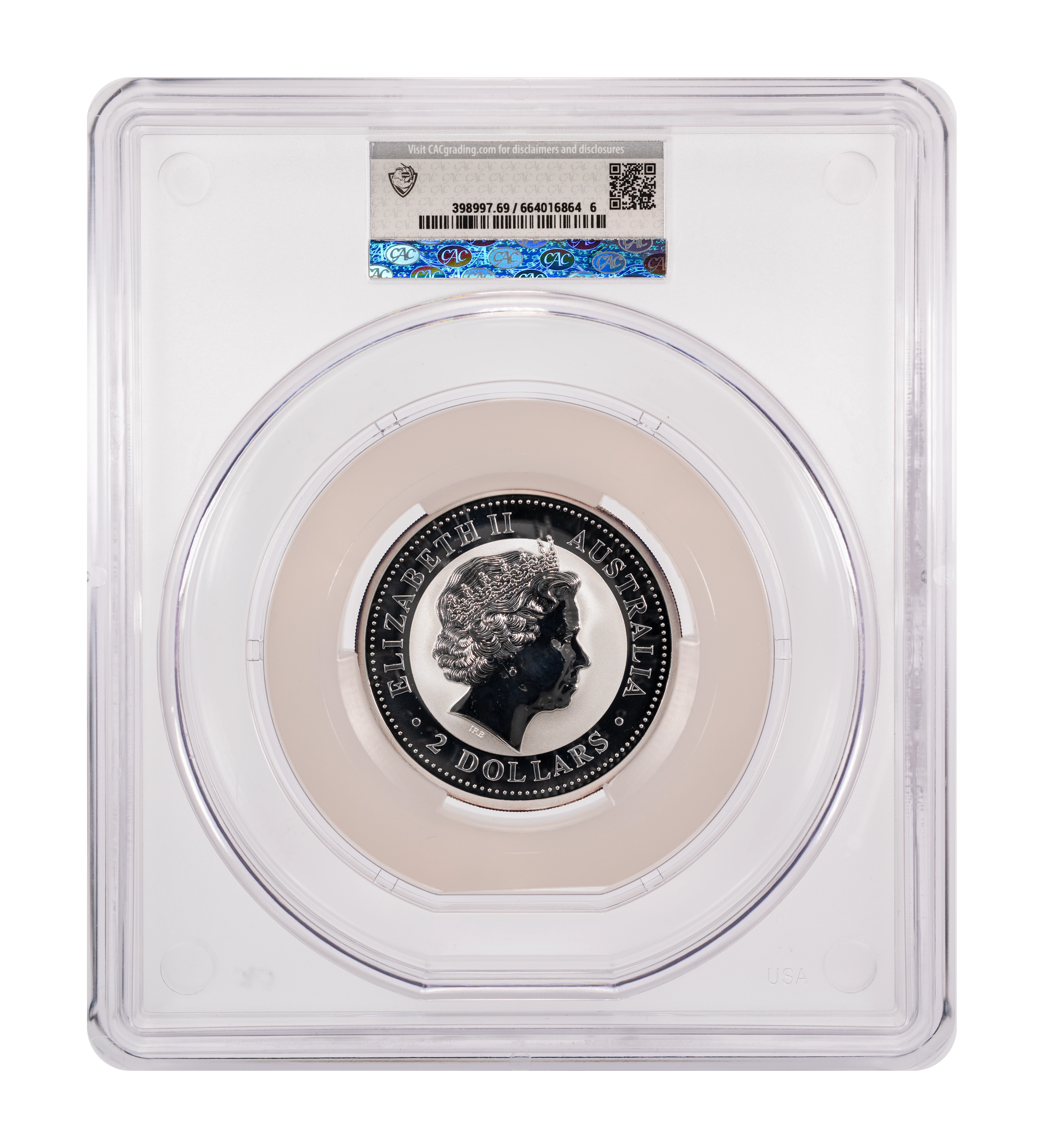 2007 S$2 2oz Silver, Kookaburra MS thumbnail 2