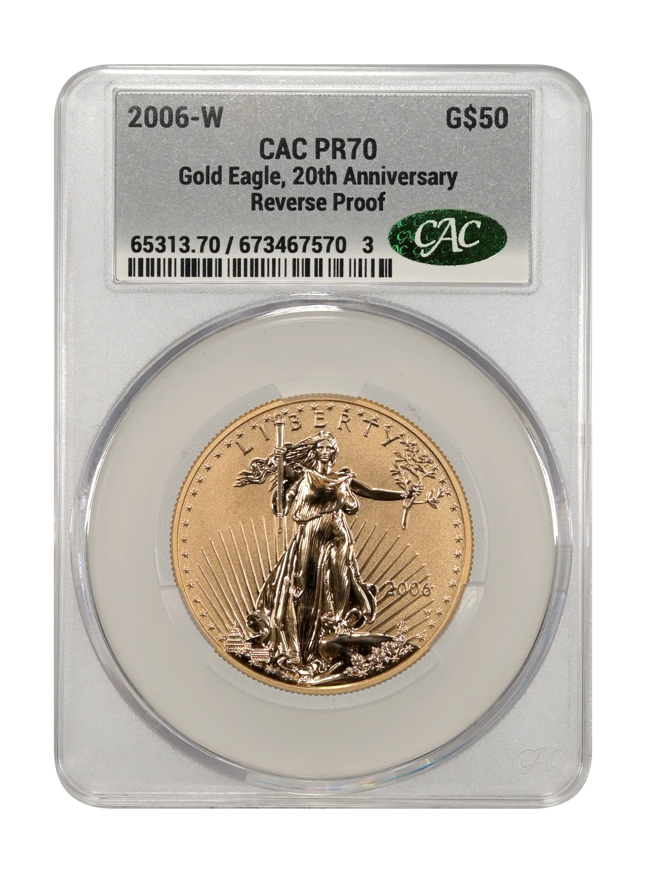 2006-W G$50  Gold Eagle, 20th Anniversary, Reverse Proof PR thumbnail 17