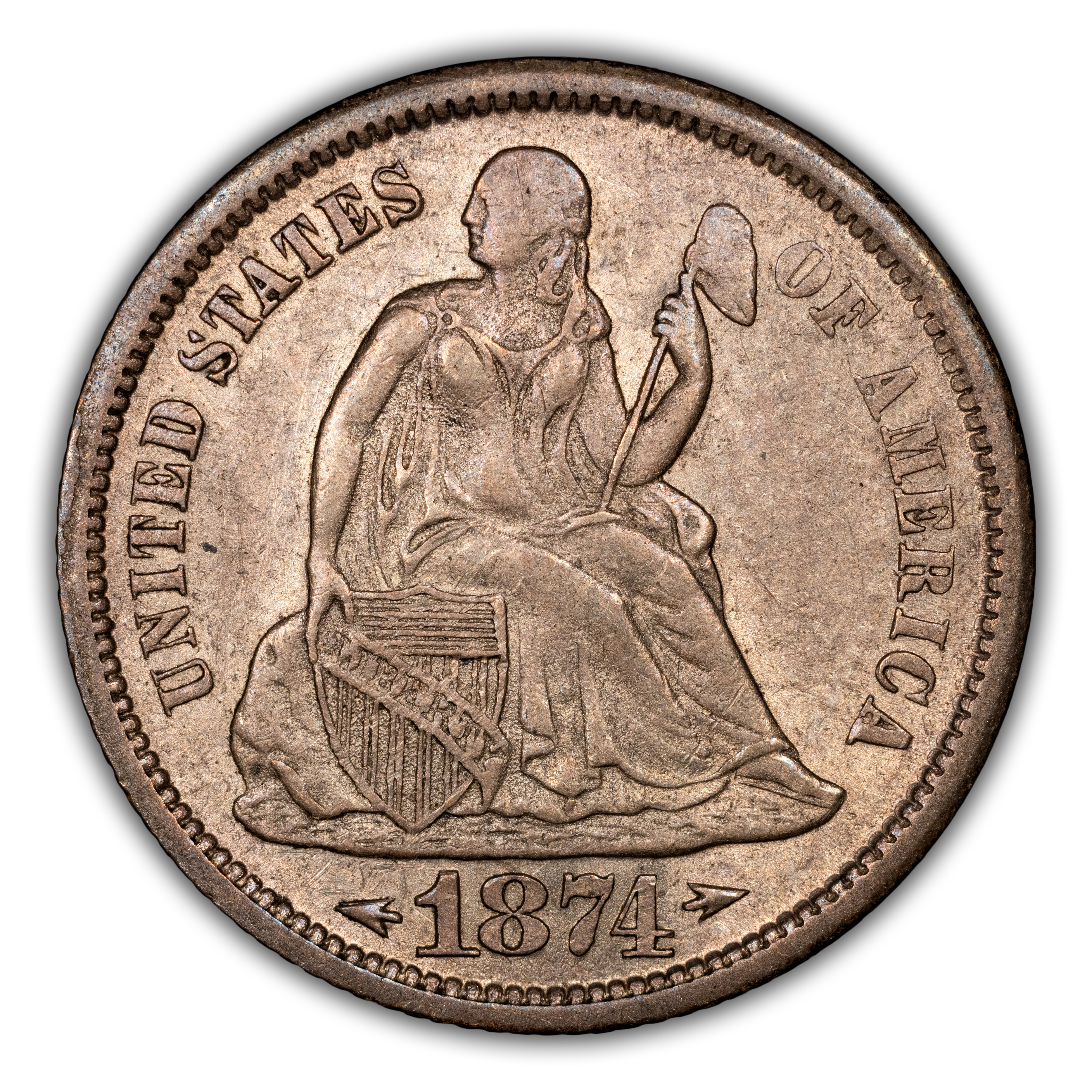 1874-S 10c Arrows MS thumbnail 3