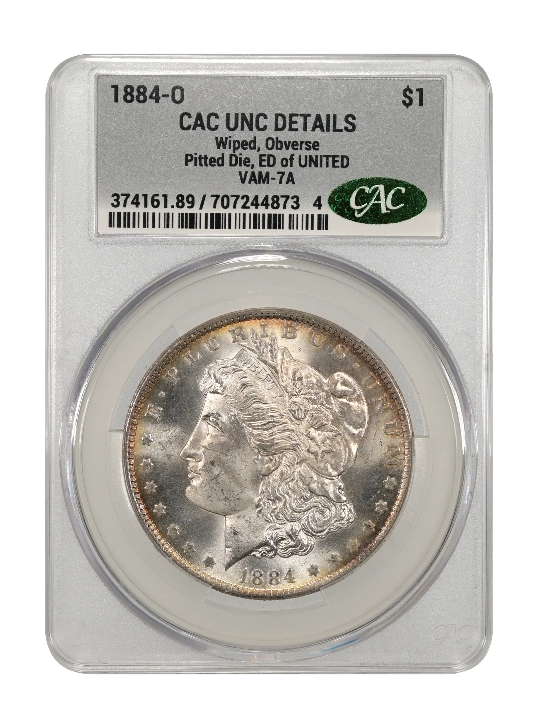 1884-O $1  Pitted Die, ED of UNITED, VAM-7A MS thumbnail 7