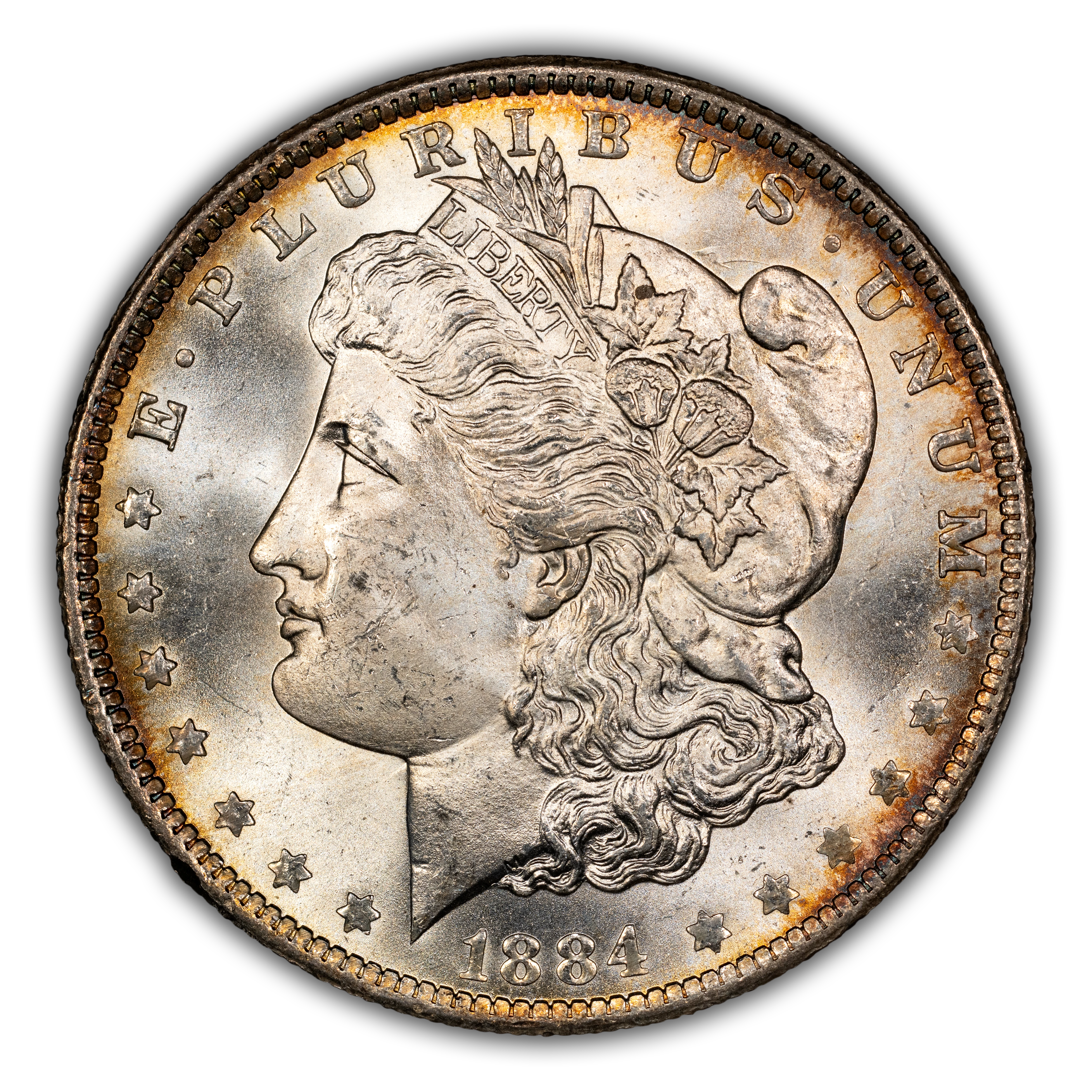 1884-O $1  Pitted Die, ED of UNITED, VAM-7A MS thumbnail 2