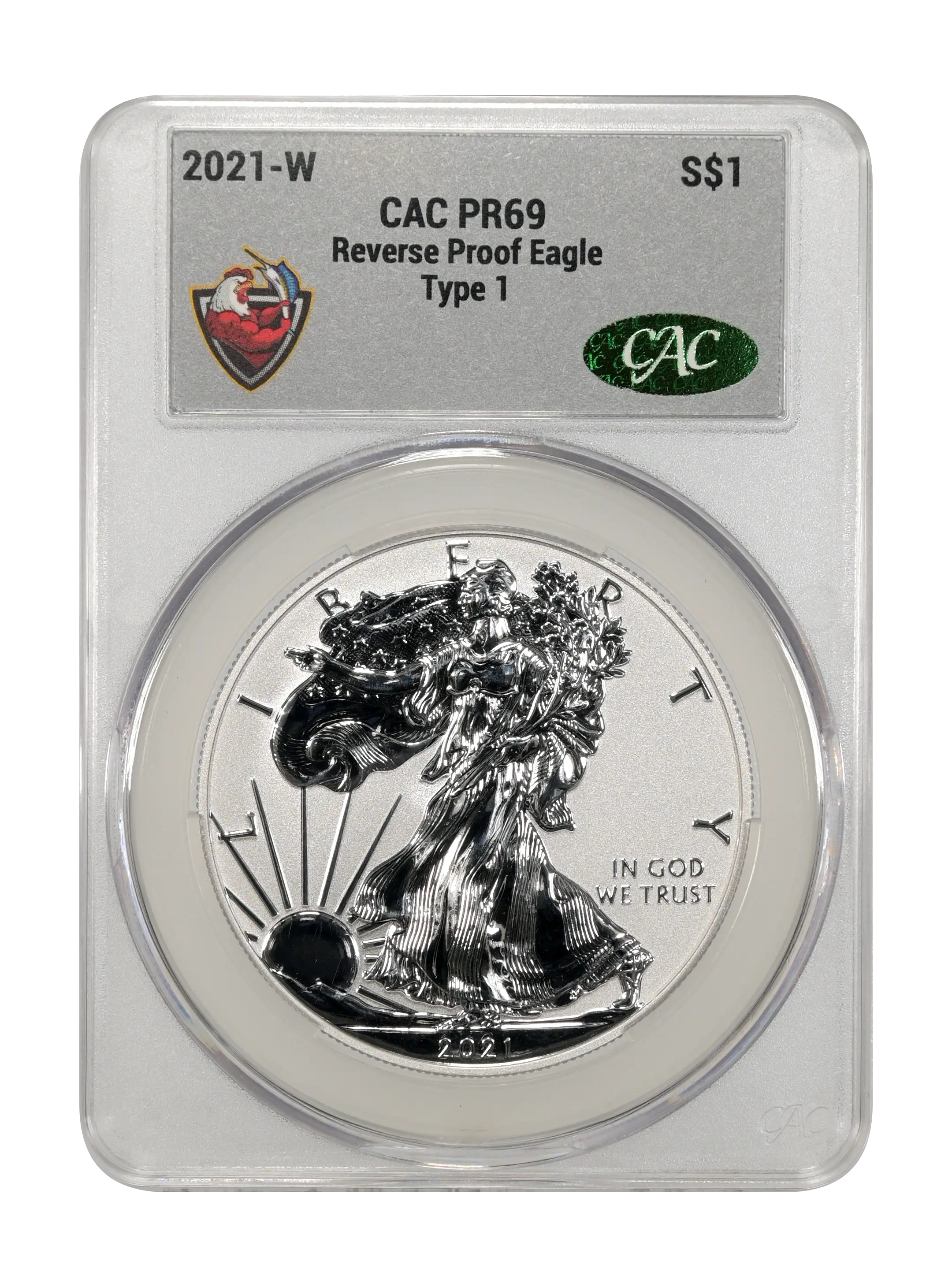 2021-W $1  Silver Eagle, Reverse Proof, Type 1 PR thumbnail 16