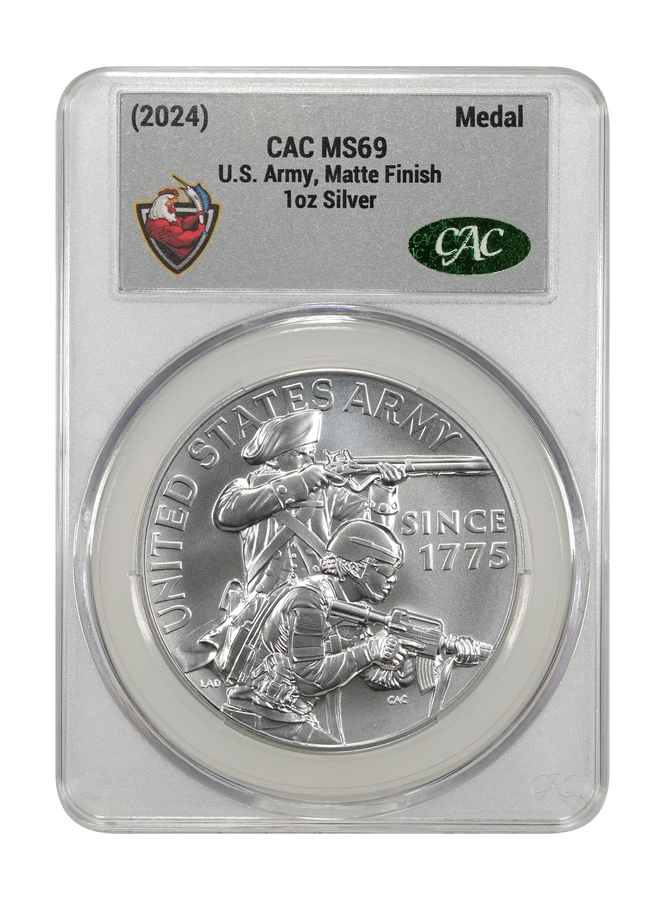 (2024) Medal 1oz Silver, U.S. Army, Matte Finish MS thumbnail 3