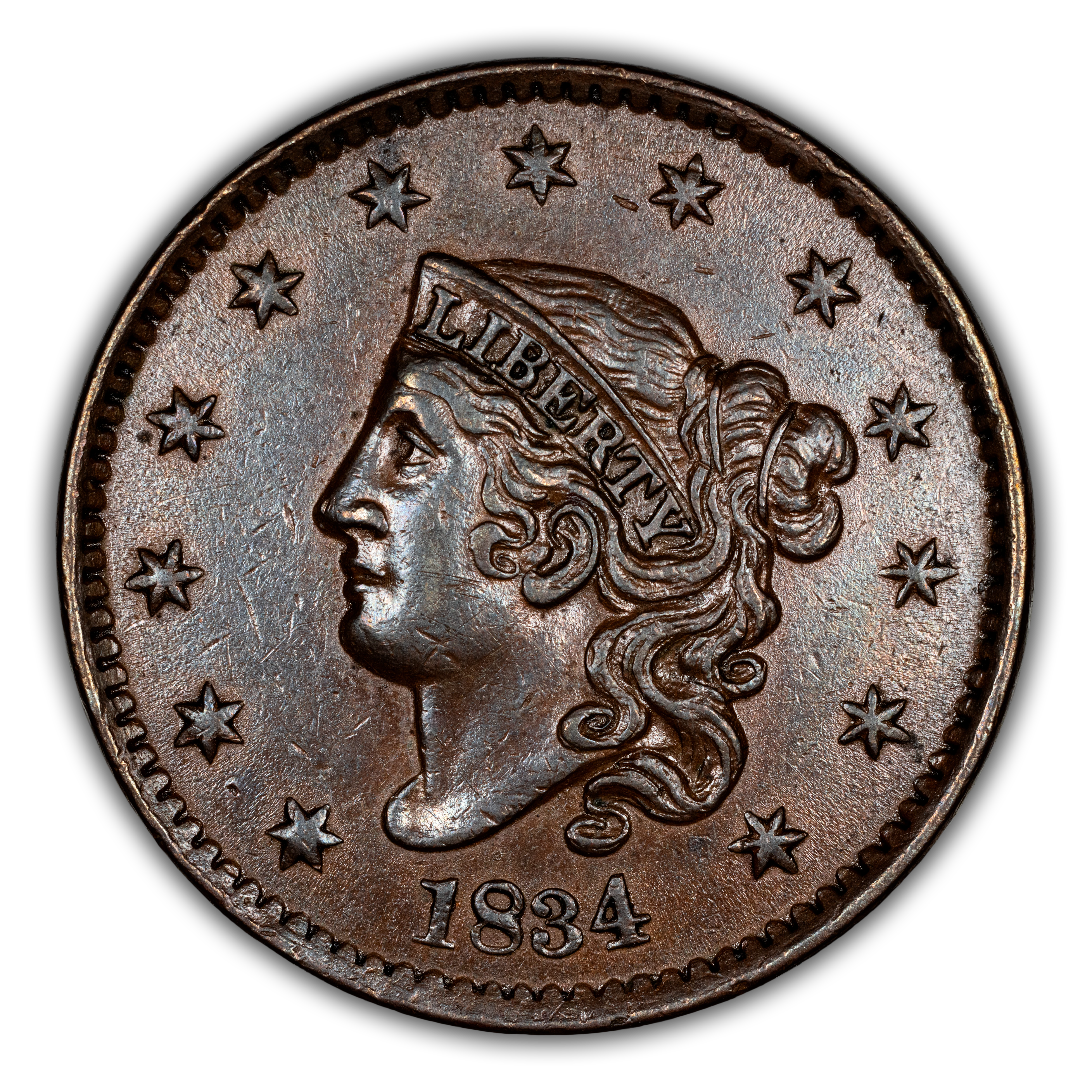 1834 1c Large 8, Small Stars, Medium Letters MS BN thumbnail 2