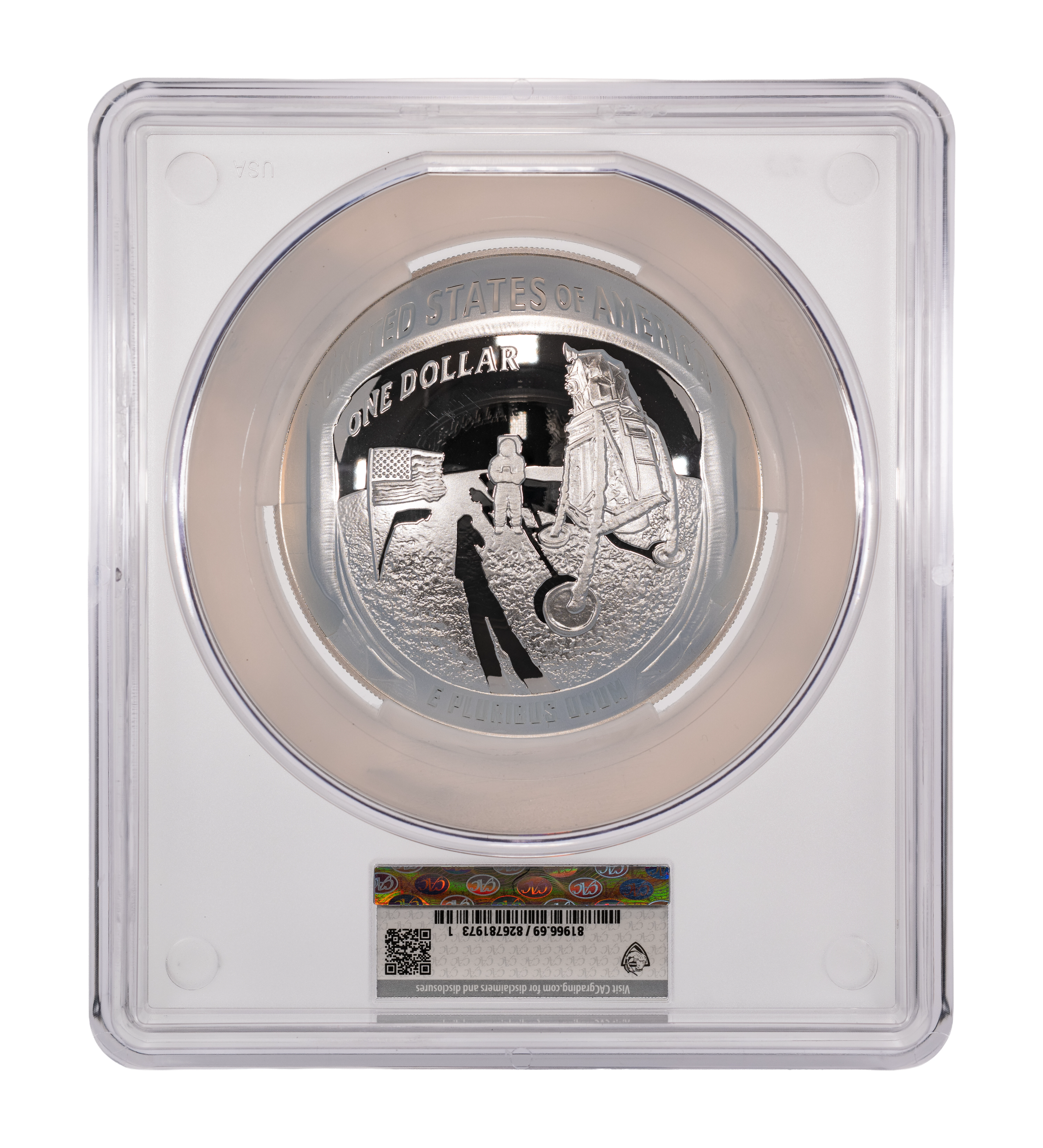 2019-P S$1 5oz Silver, Apollo 11 50th Anniversary PR DCAM thumbnail 19