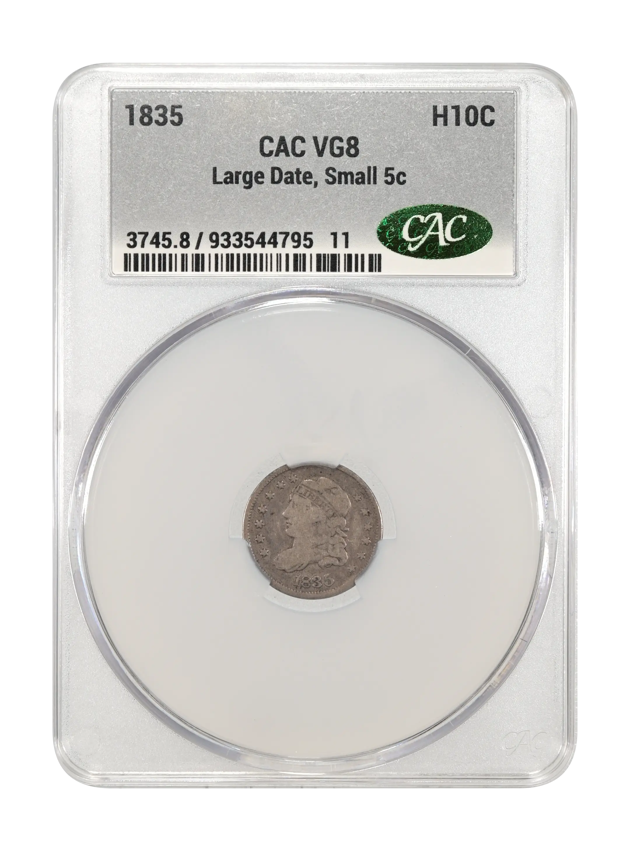 1835 H10c Large Date, Small 5c MS thumbnail 17