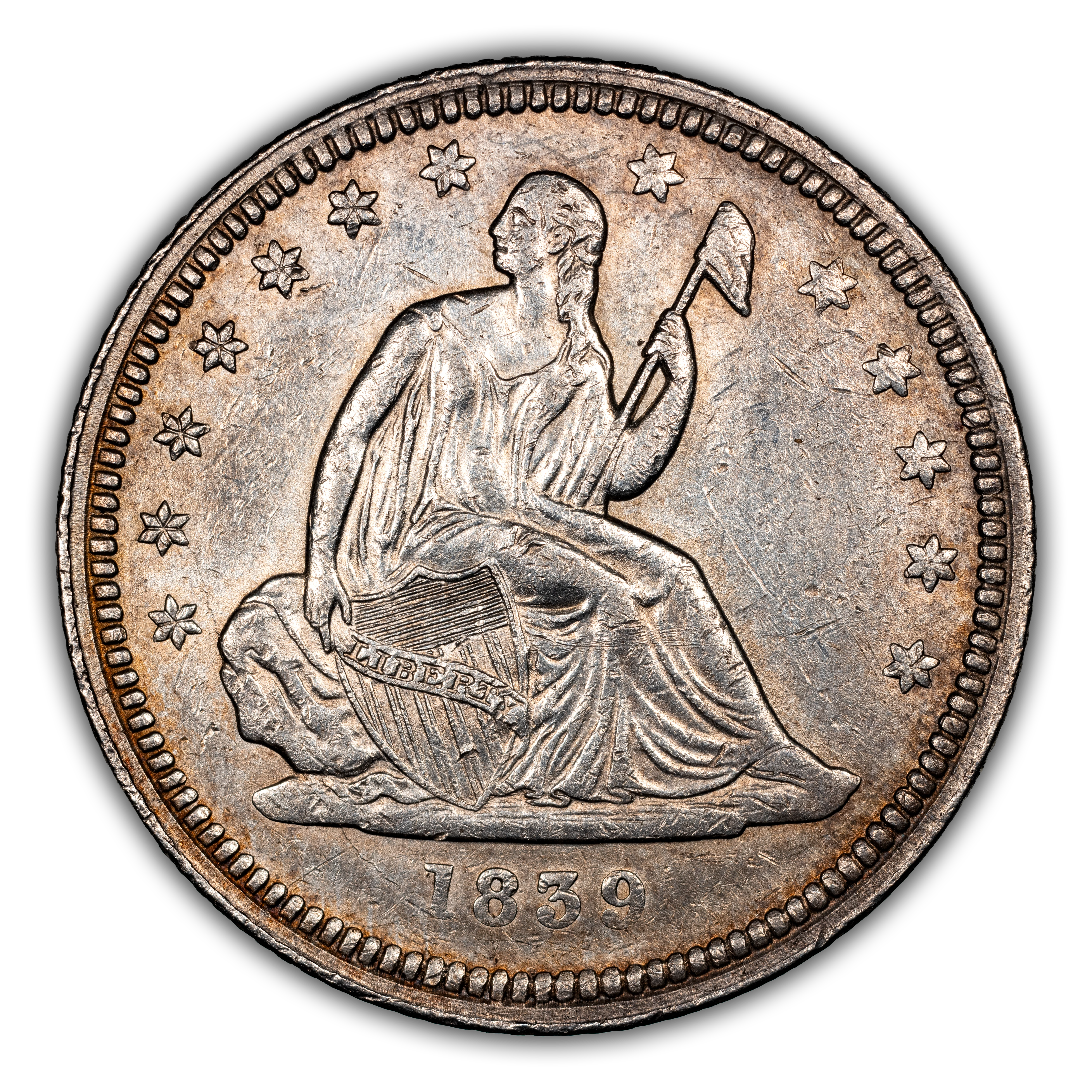 1839 25c No Drapery, Reverse of 1838 MS thumbnail 2