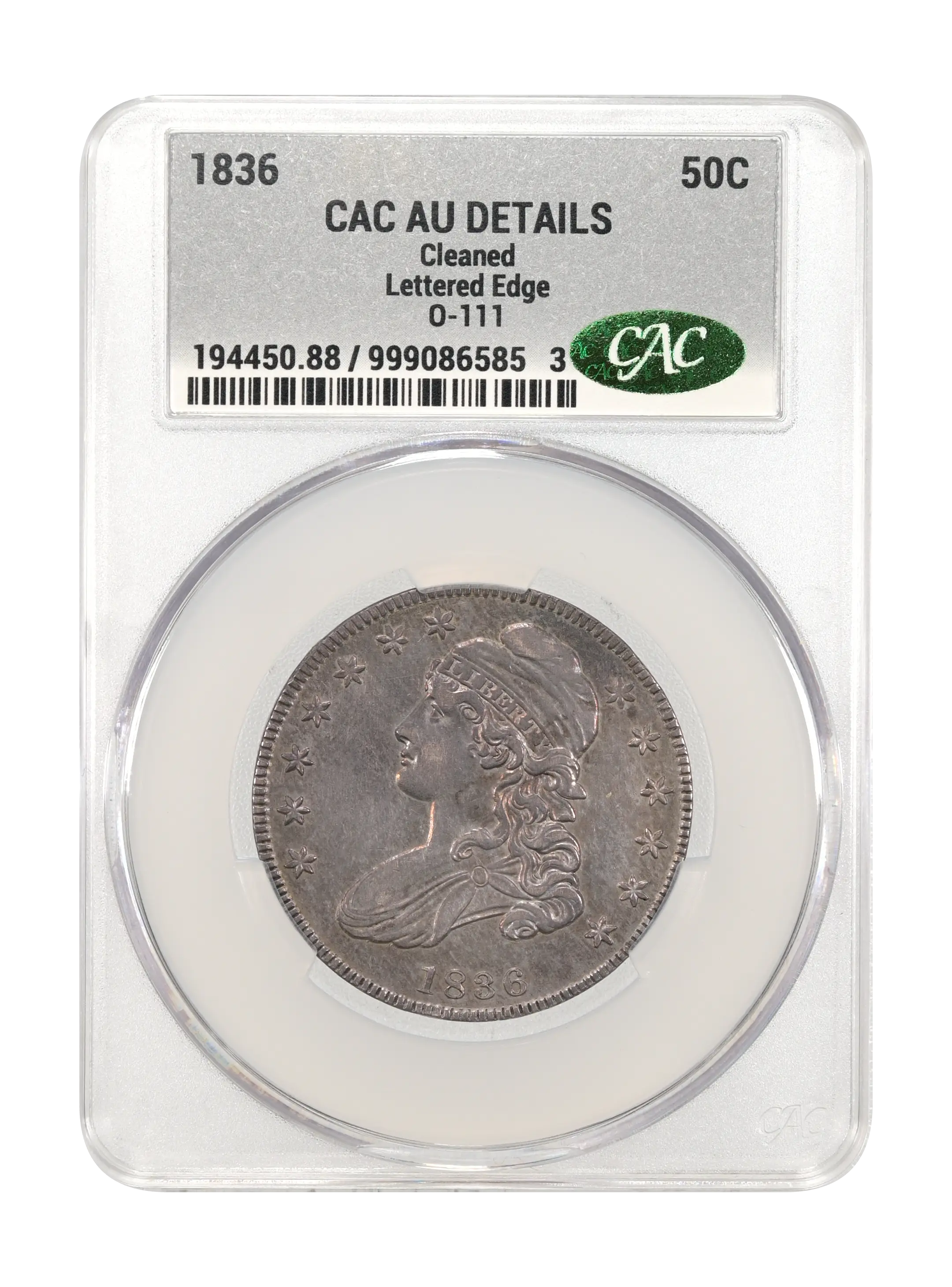 1836 50c Lettered Edge, O-111 MS thumbnail 5
