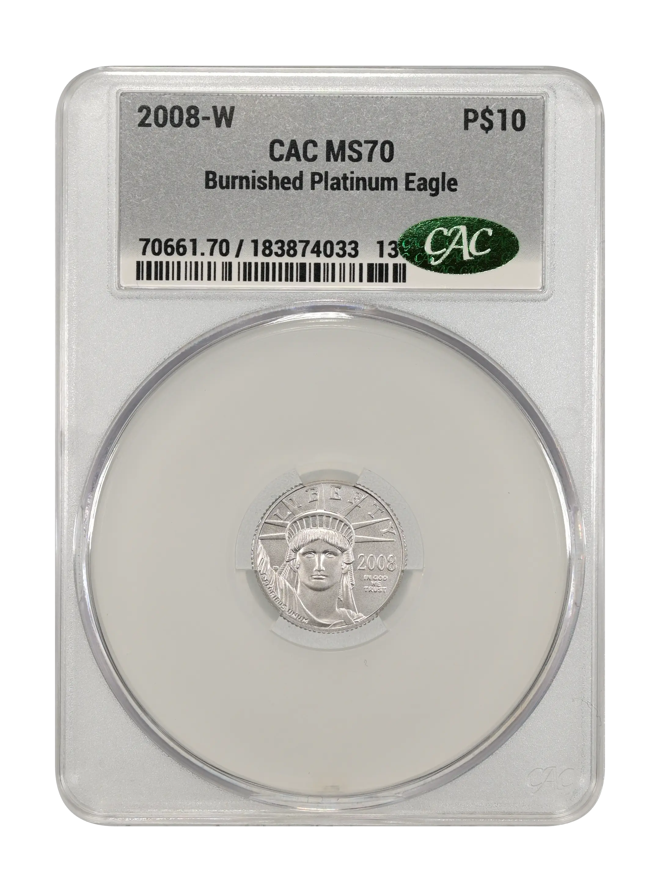 2008-W $10  Platinum Eagle, Burnished MS thumbnail 13