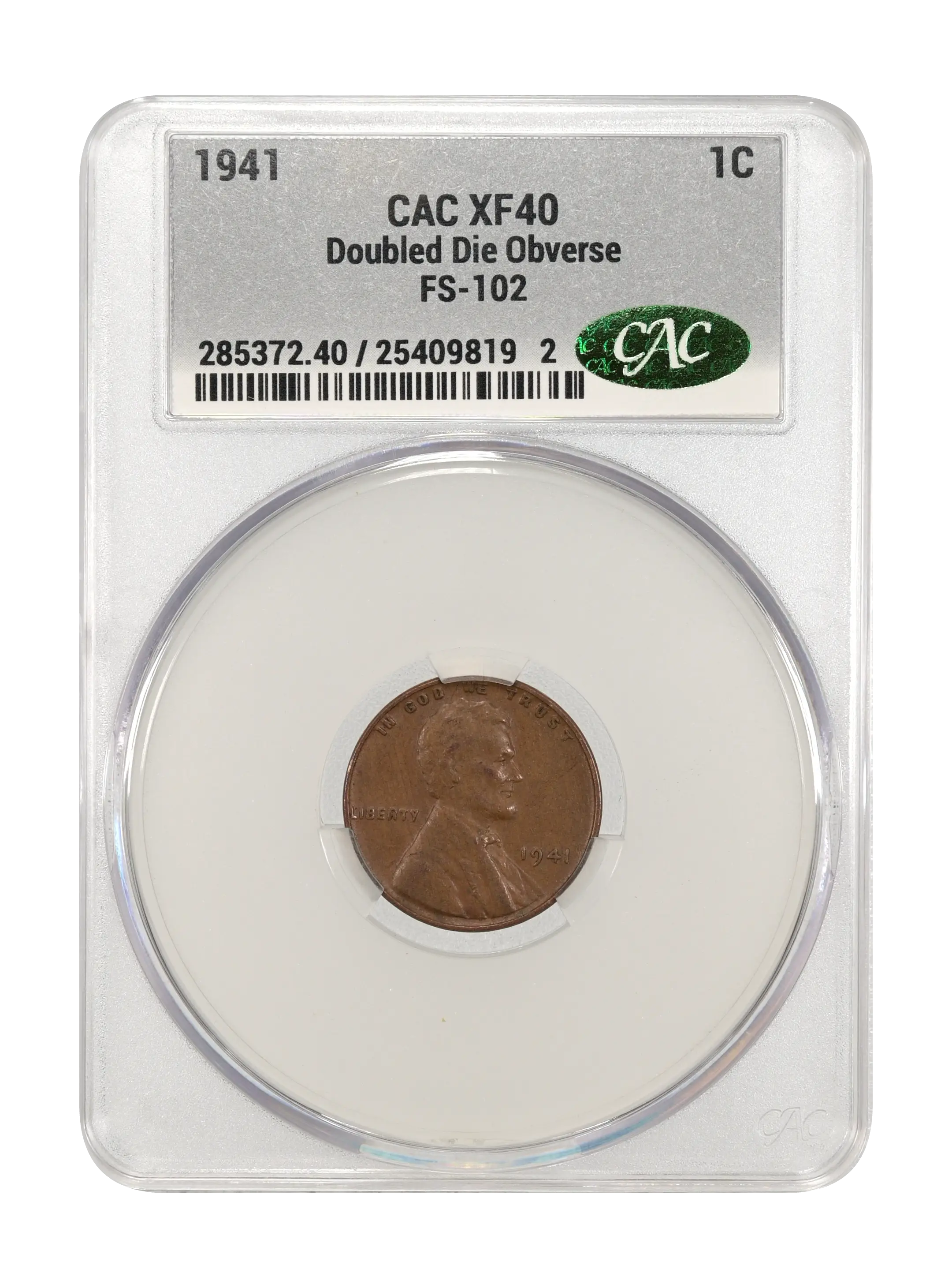 1941 1c Doubled Die Obverse, FS-102 MS BN thumbnail 5