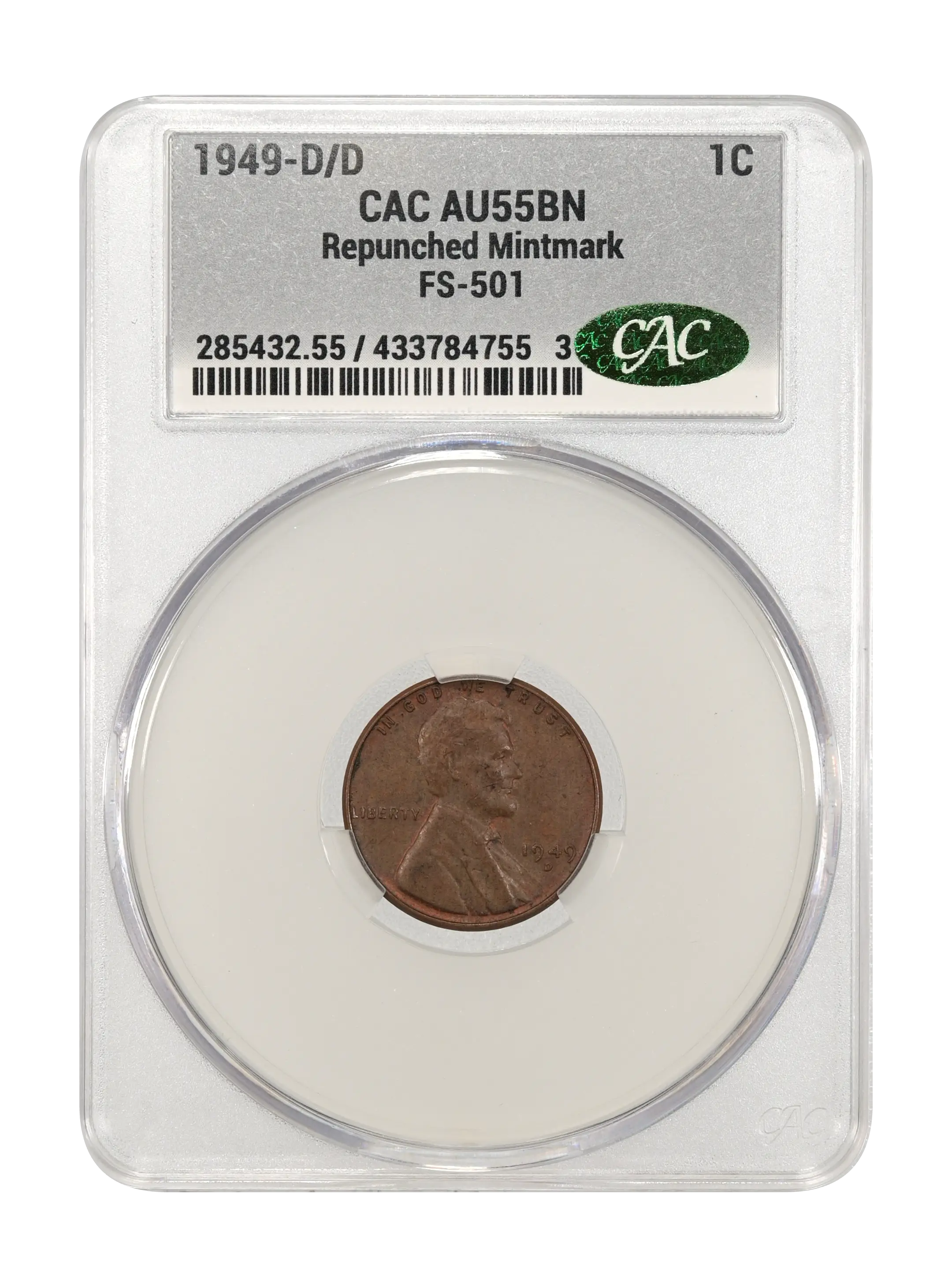 1949-D/D 1c Repunched Mintmark, FS-501 MS BN thumbnail 3
