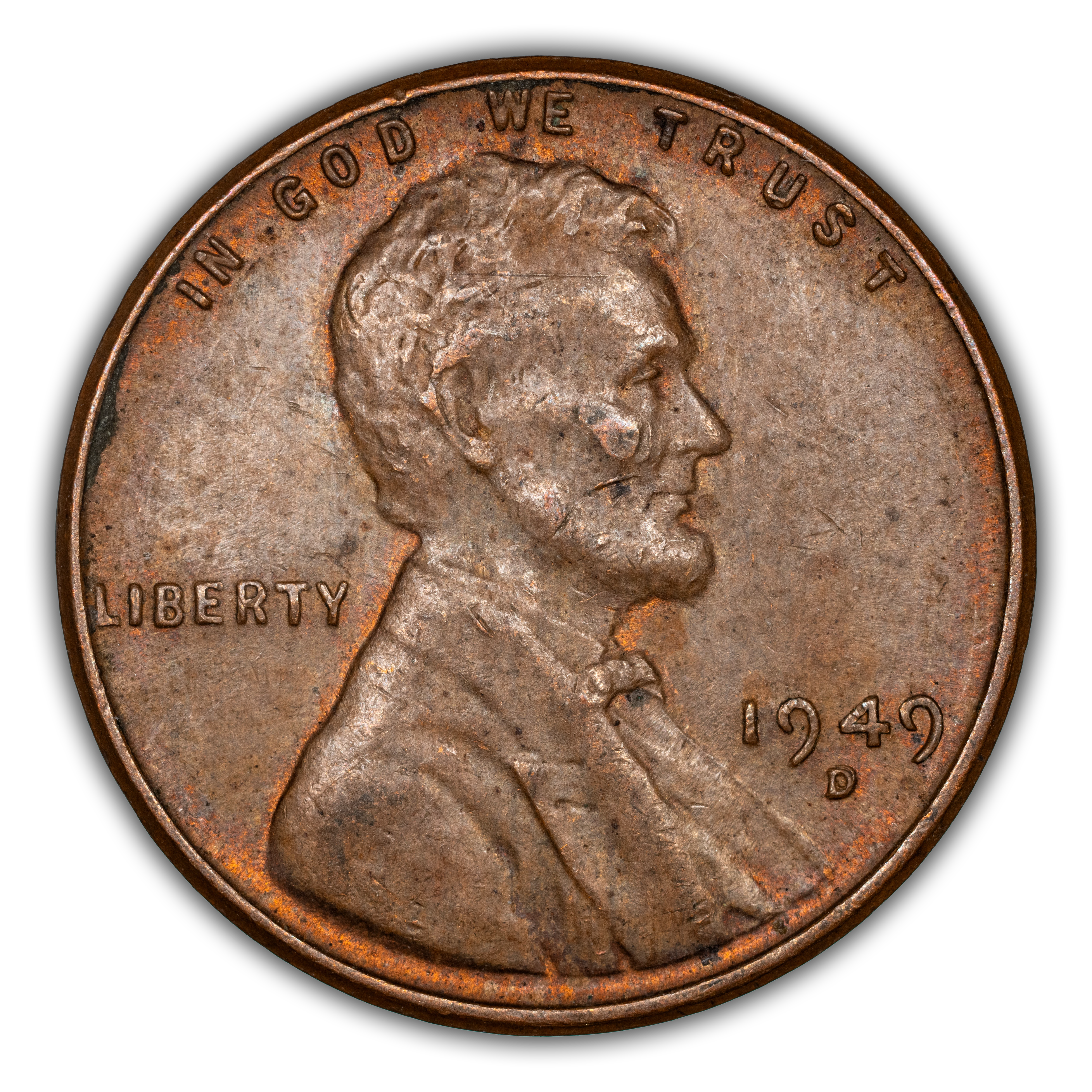 1949-D/D 1c Repunched Mintmark, FS-501 MS BN